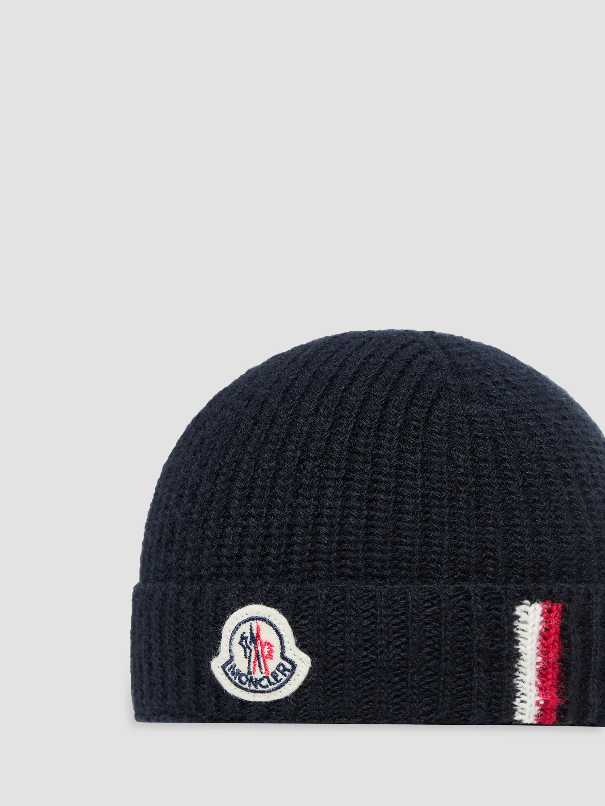 Moncler Baby Boy's & Little Boy's Beanie Hat in Wool - Navy Blue | Thumbnail 3