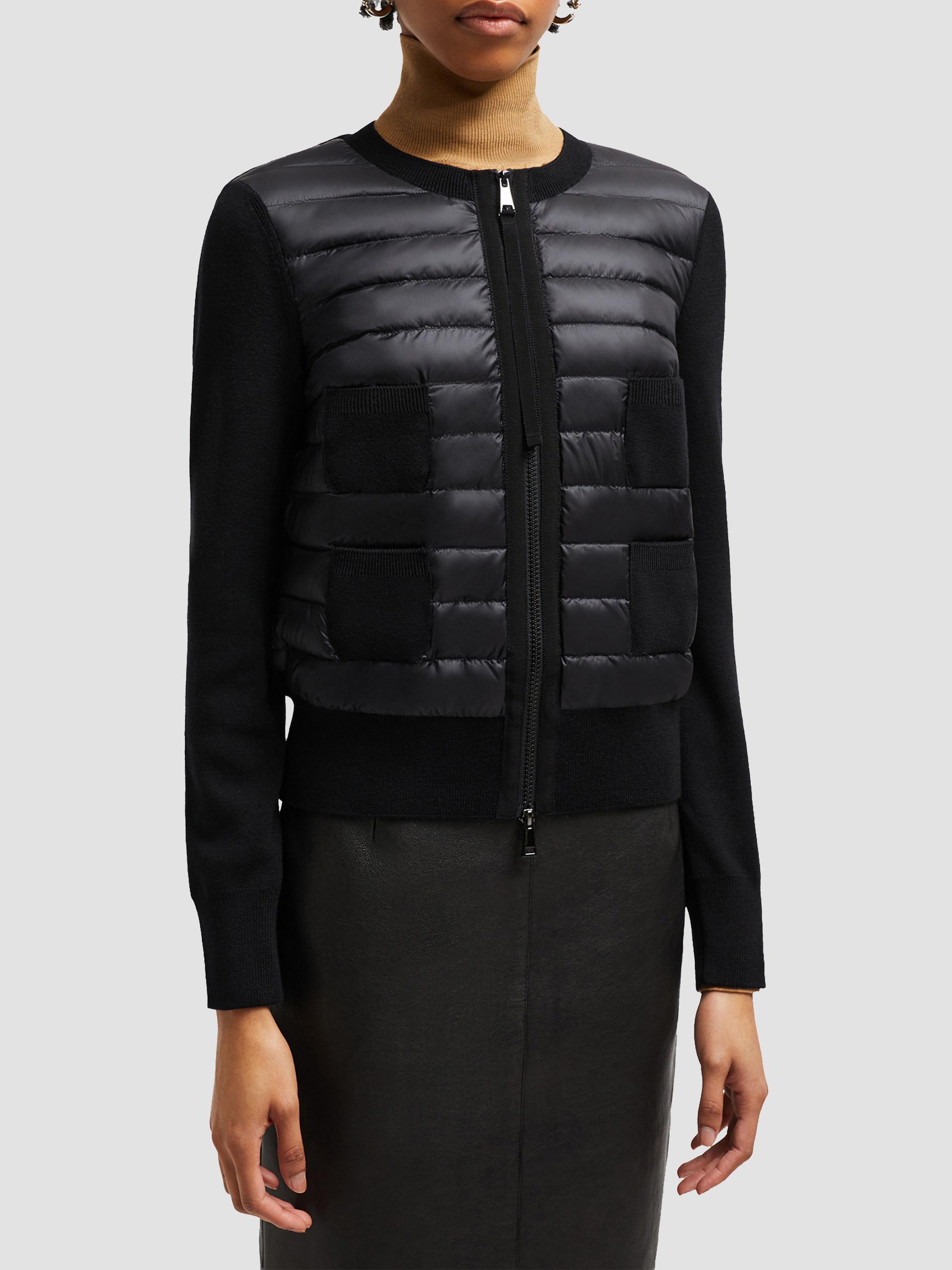 Moncler Padded Down Knit Zip Up Cardigan | Saks Fifth Avenue
