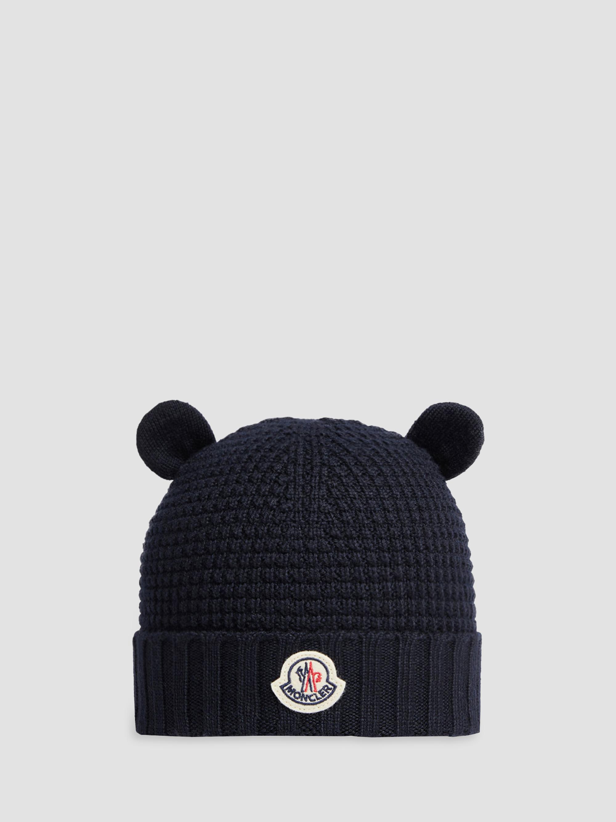 Moncler Baby's Beanie in Wool - Navy Blue | Thumbnail 4