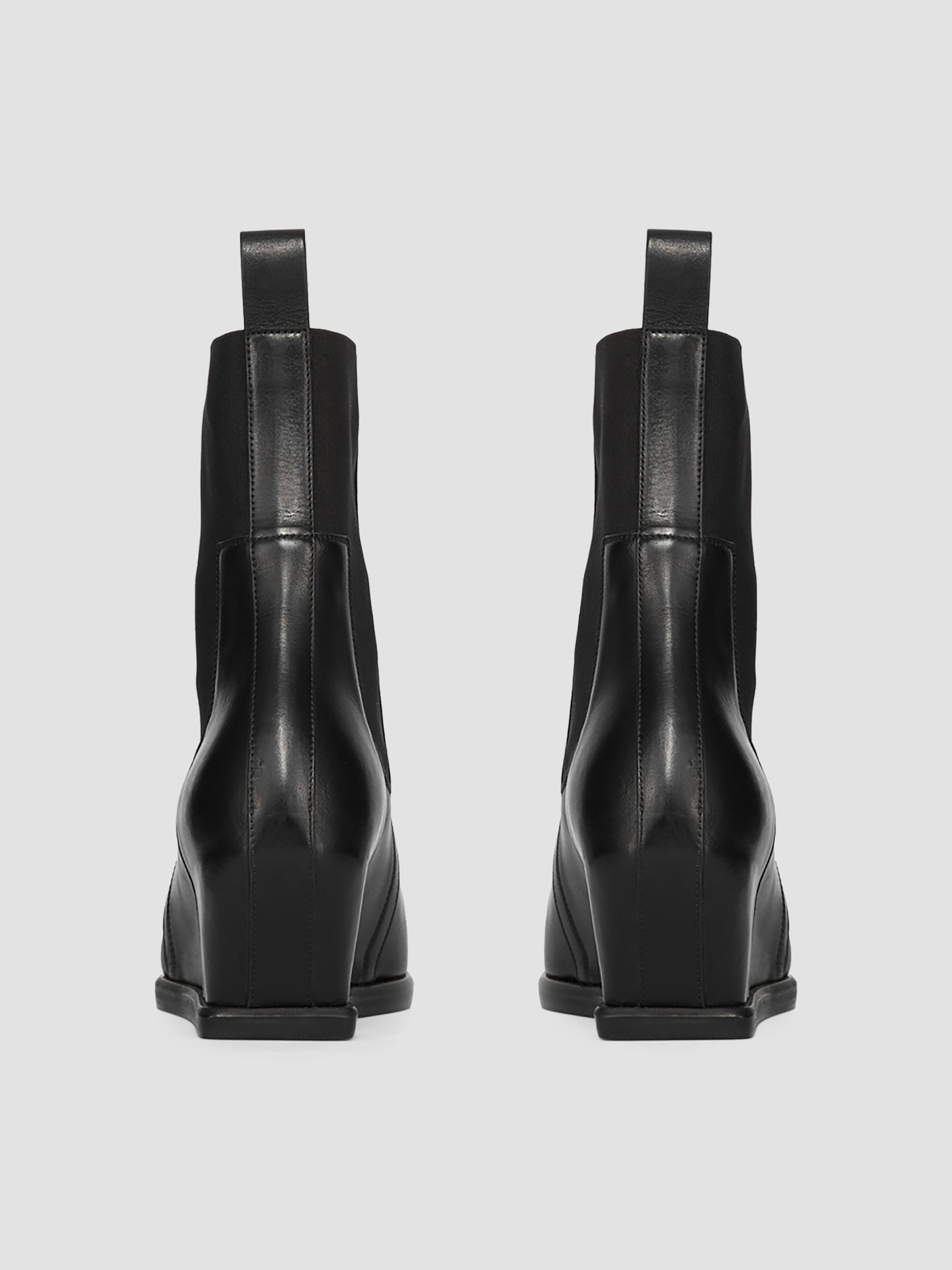 Rick Owens Point Toe Leather Wedge-Heel Ankle Boots | Saks Fifth