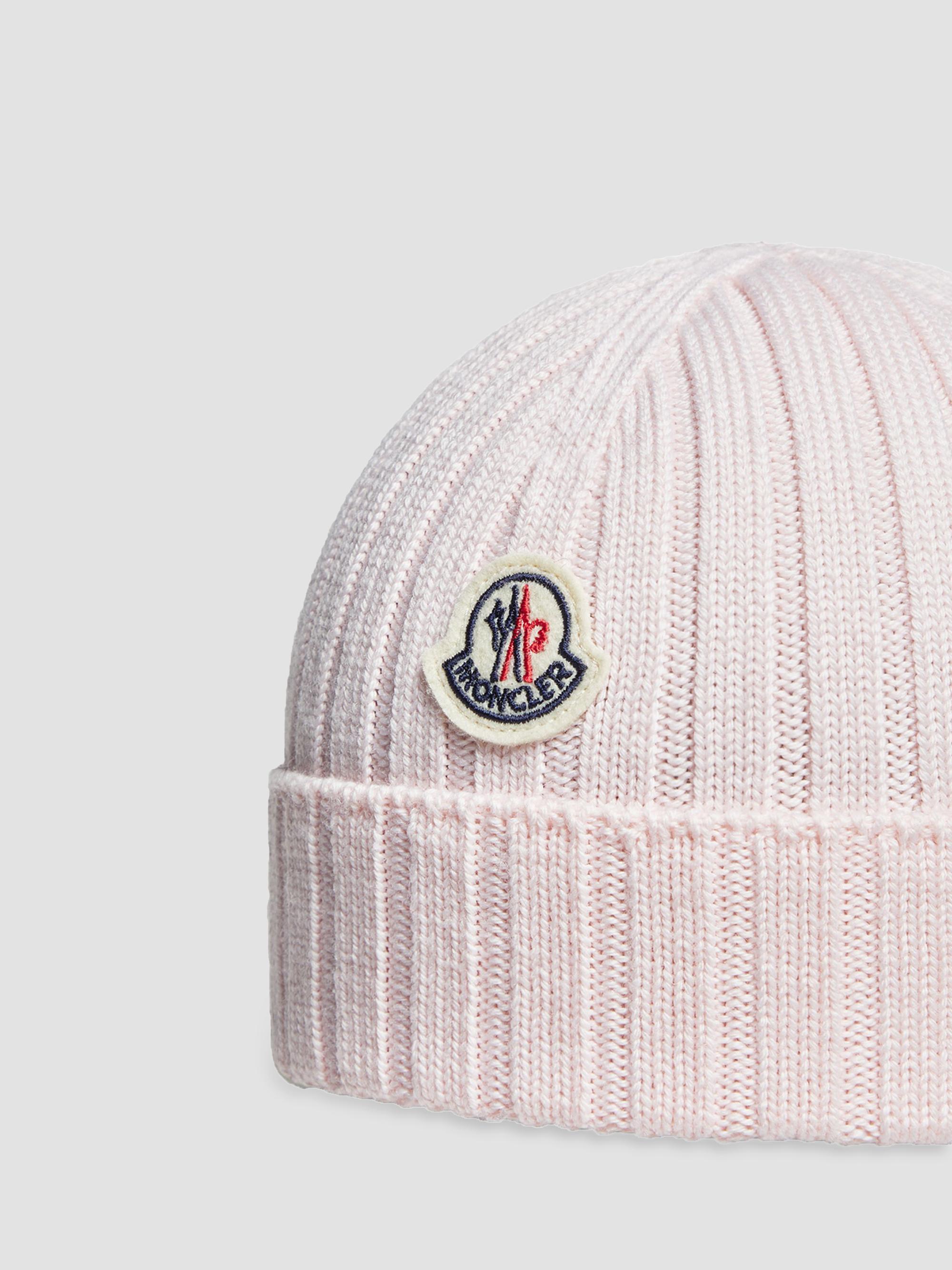 Moncler Baby Girl's Beanie Hat in Wool - Light Pink | Thumbnail 3