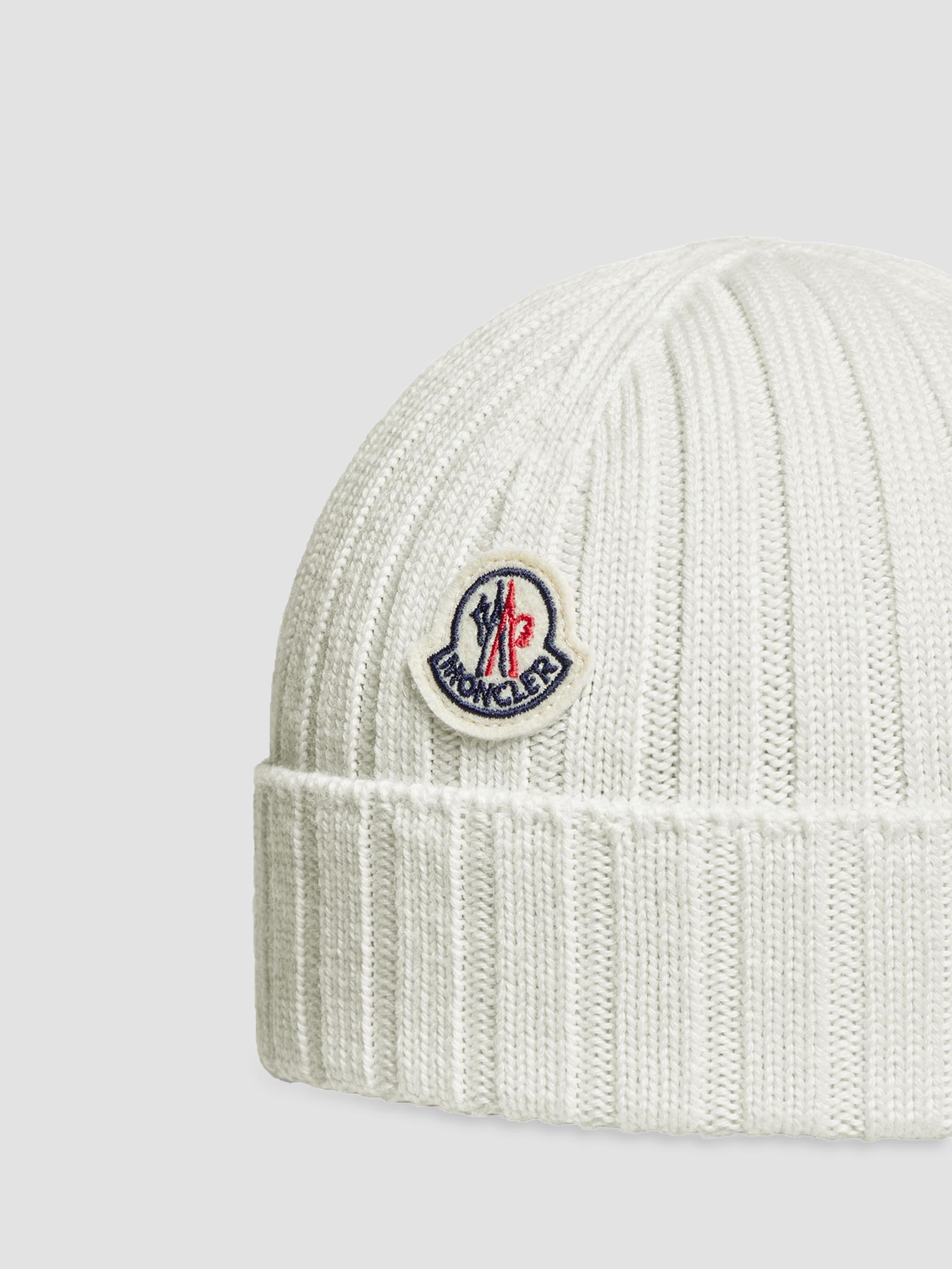 Moncler Baby Girl's Beanie Hat in Wool - White | Thumbnail 3