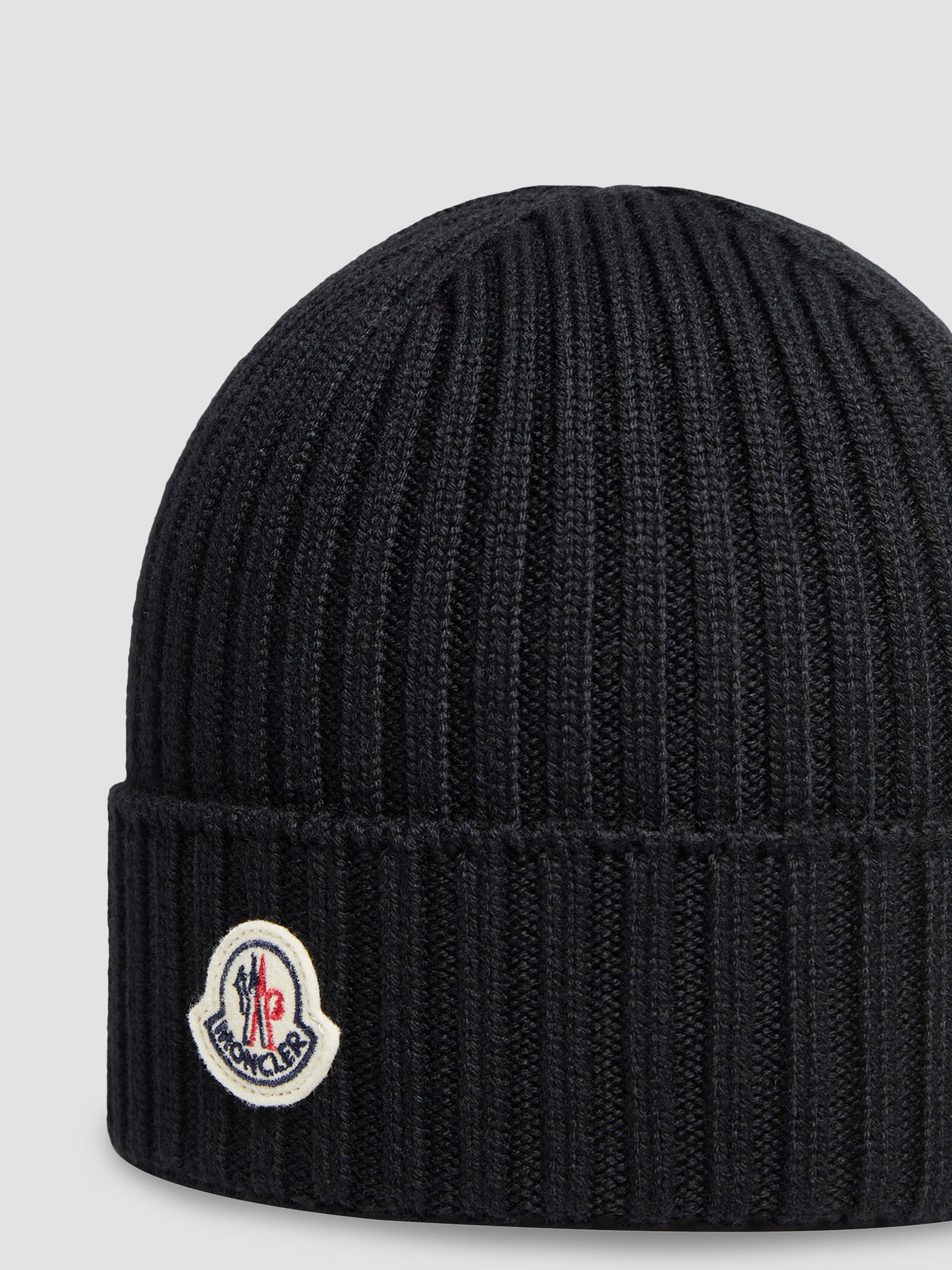 Moncler Little Boy's & Boy's Beanie Hat in Wool - Black | Thumbnail 3