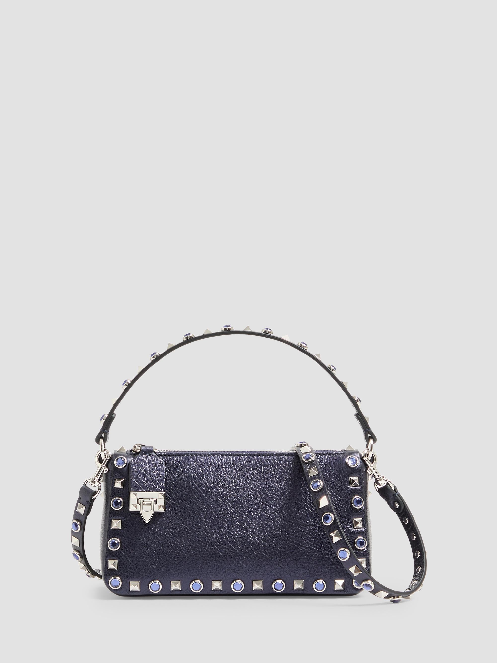 Valentino Garavani Women's Rockstud Top Handle Bag - Navy | Thumbnail 6
