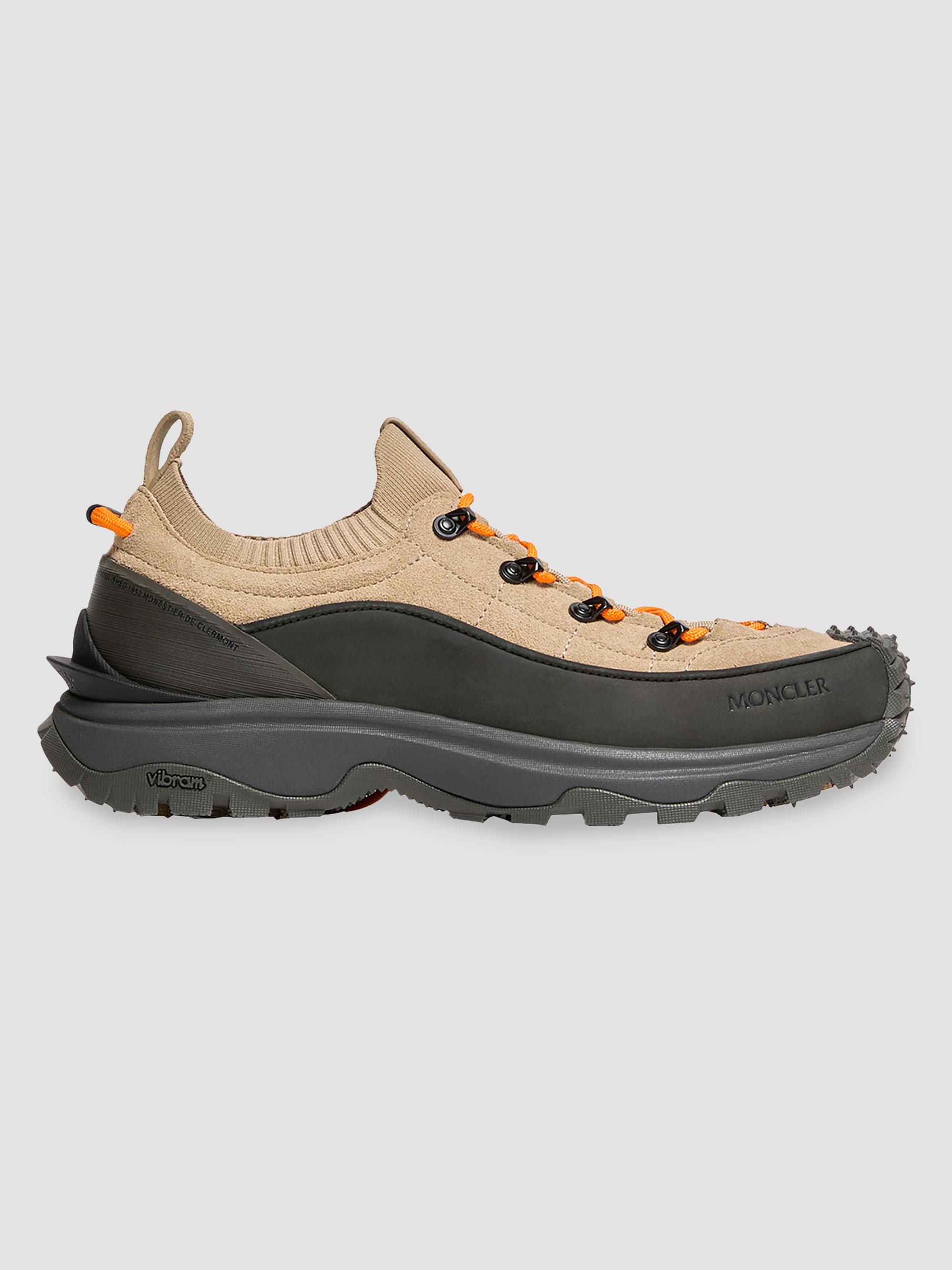 Moncler Women's Trailgrip Sneakers in Nubuck & Suede - Beige Black