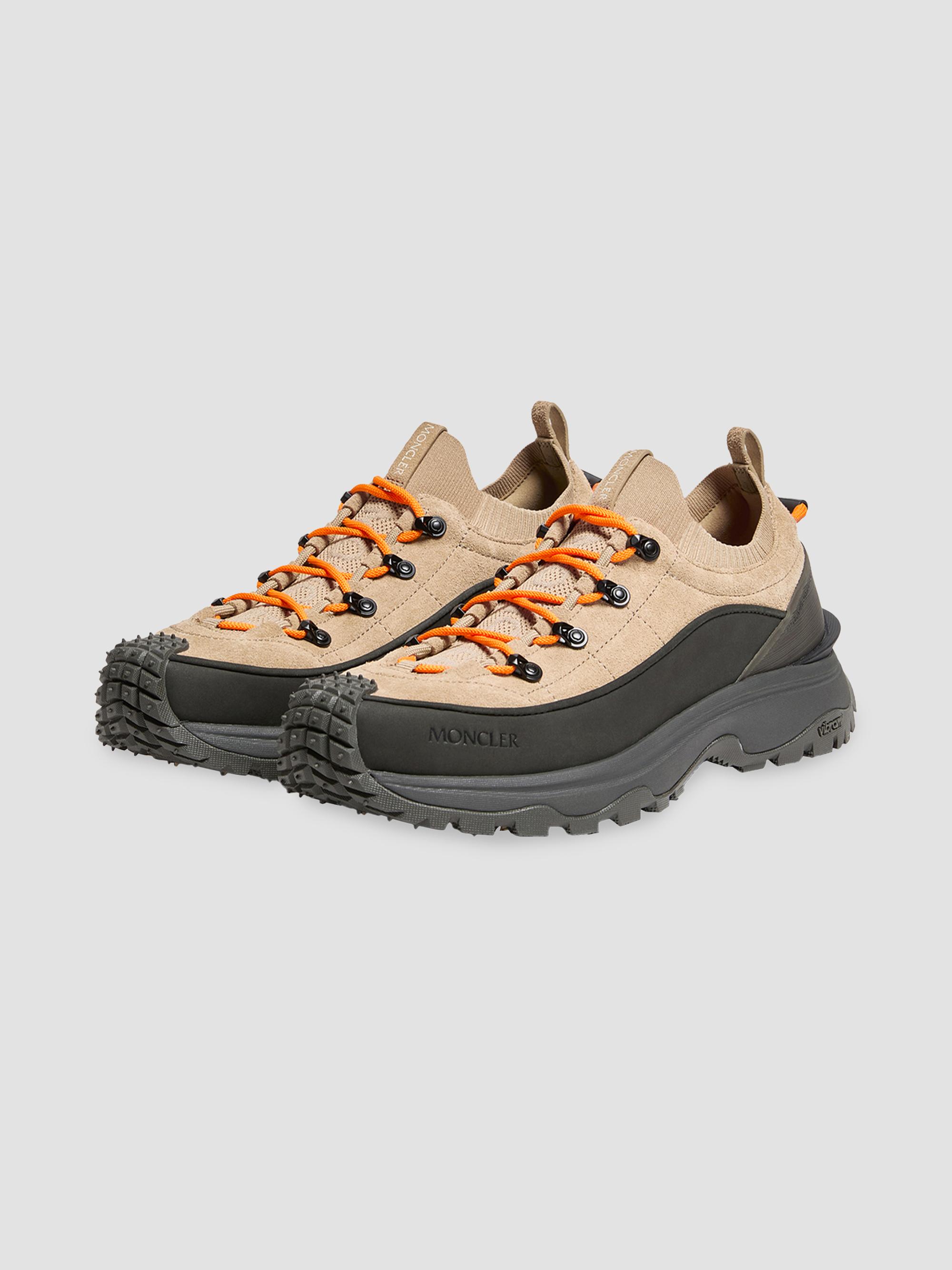 Moncler Women's Trailgrip Sneakers in Nubuck & Suede - Beige Black | Thumbnail 2
