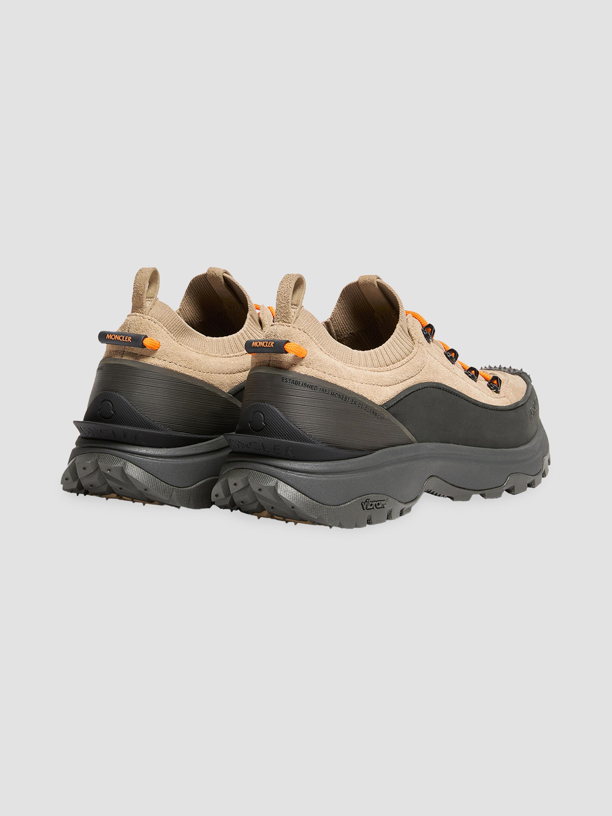 Moncler Women's Trailgrip Sneakers in Nubuck & Suede - Beige Black | Thumbnail 3
