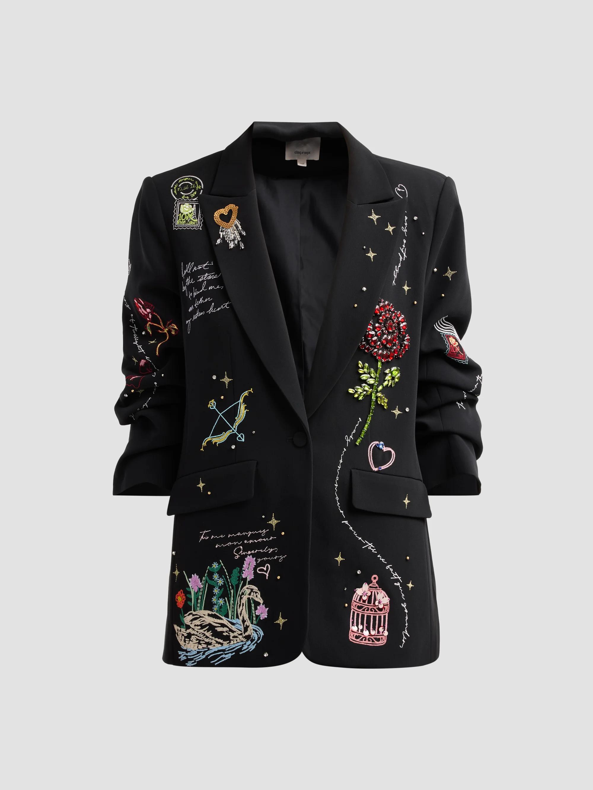 Cinq à Sept Loveletter Floral Embroidered Blazer | Saks Fifth Avenue