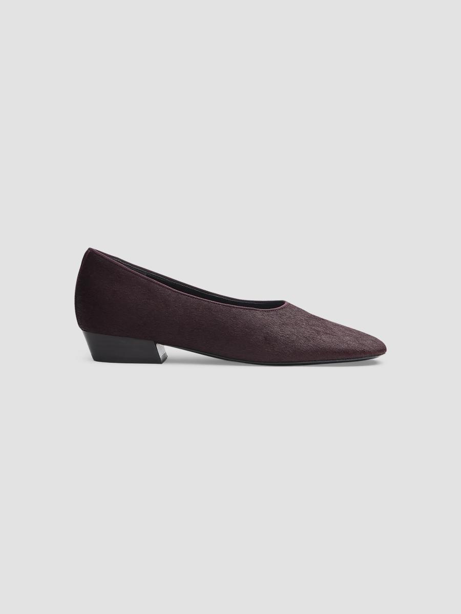 Rag & Bone Women's Poppi 55mm Calf Hair Ballet Pumps In Burgundy