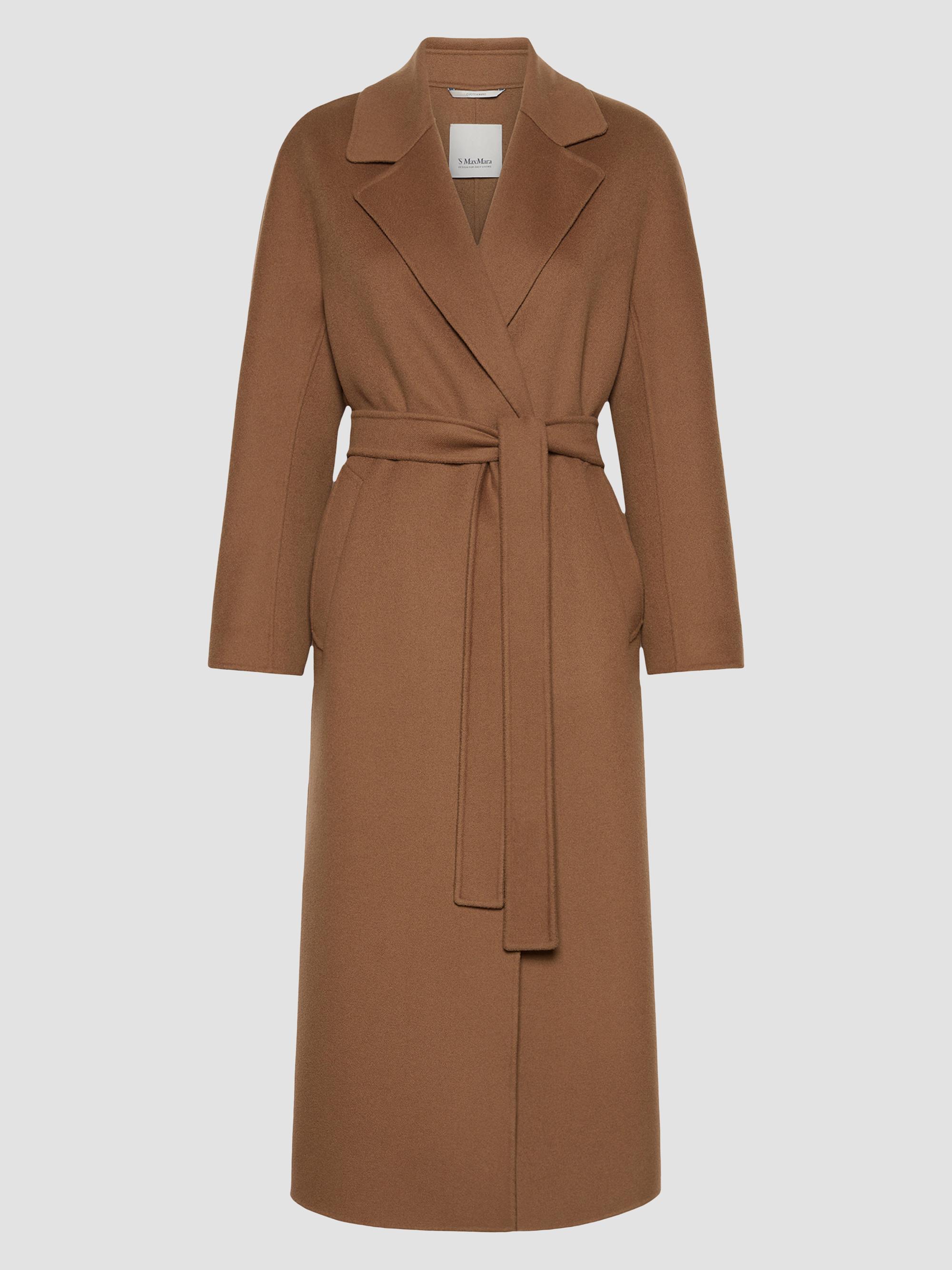 Max Mara Women's Long Wool Drap Wrap Coat - Hazelnut Brown | Thumbnail 2