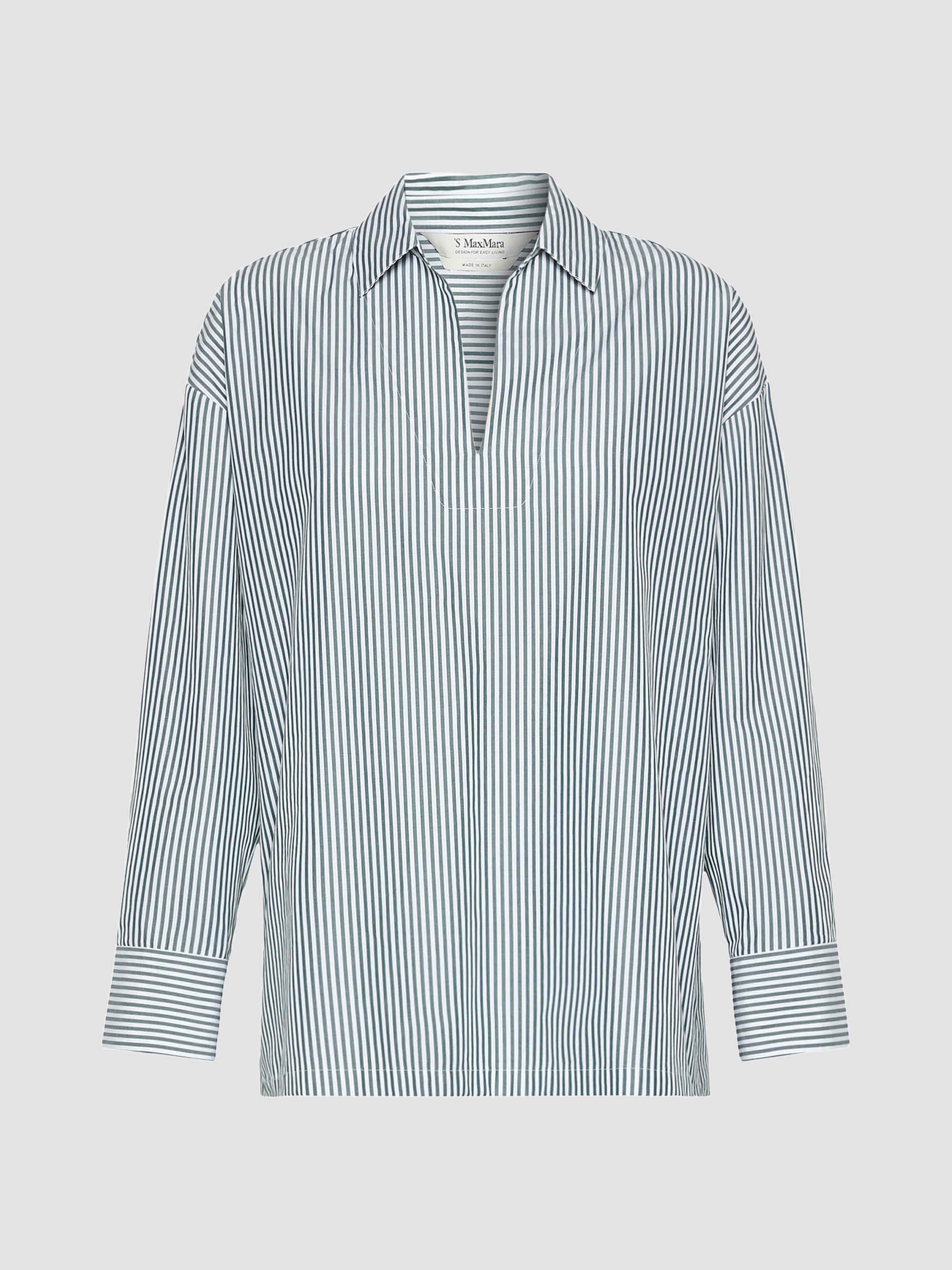 Max Mara Women's Cotton Poplin Blouse - Dark Green | Thumbnail 5
