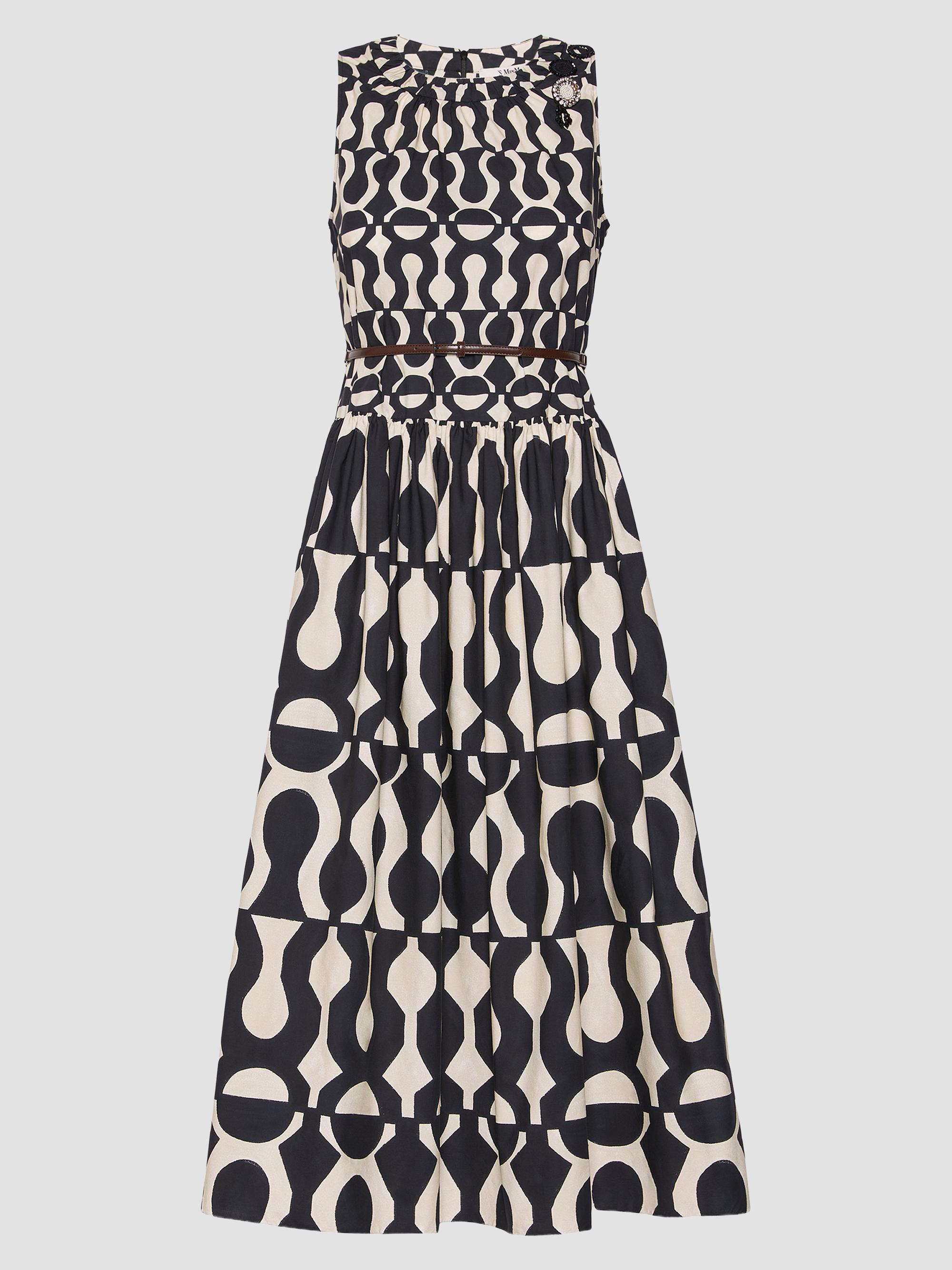 Max Mara Women's Printed Cotton Poplin Dress - Black | Thumbnail 6