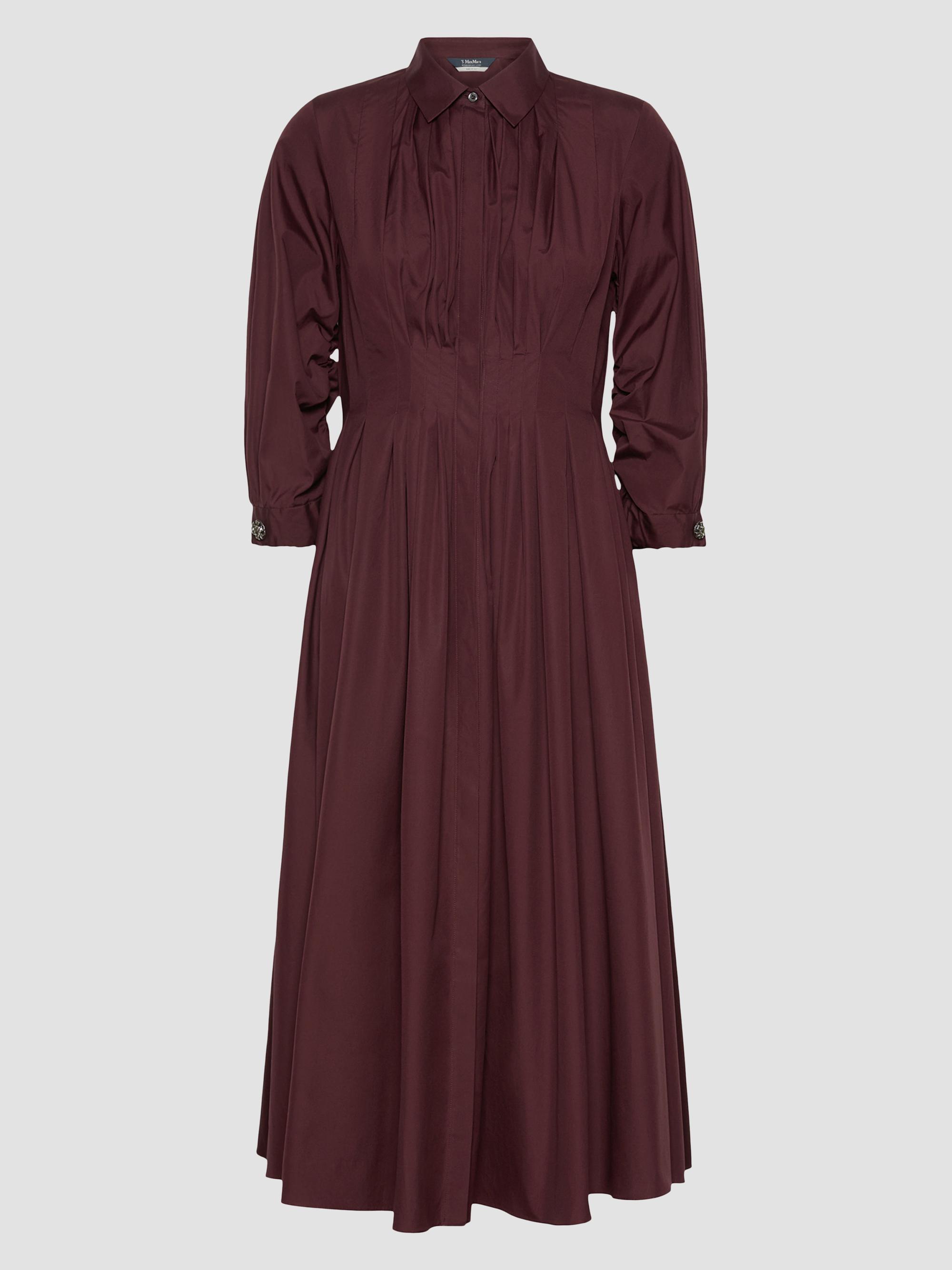 Max Mara Women's Shirt Dress in Cotton Poplin - Dark Red | Thumbnail 2