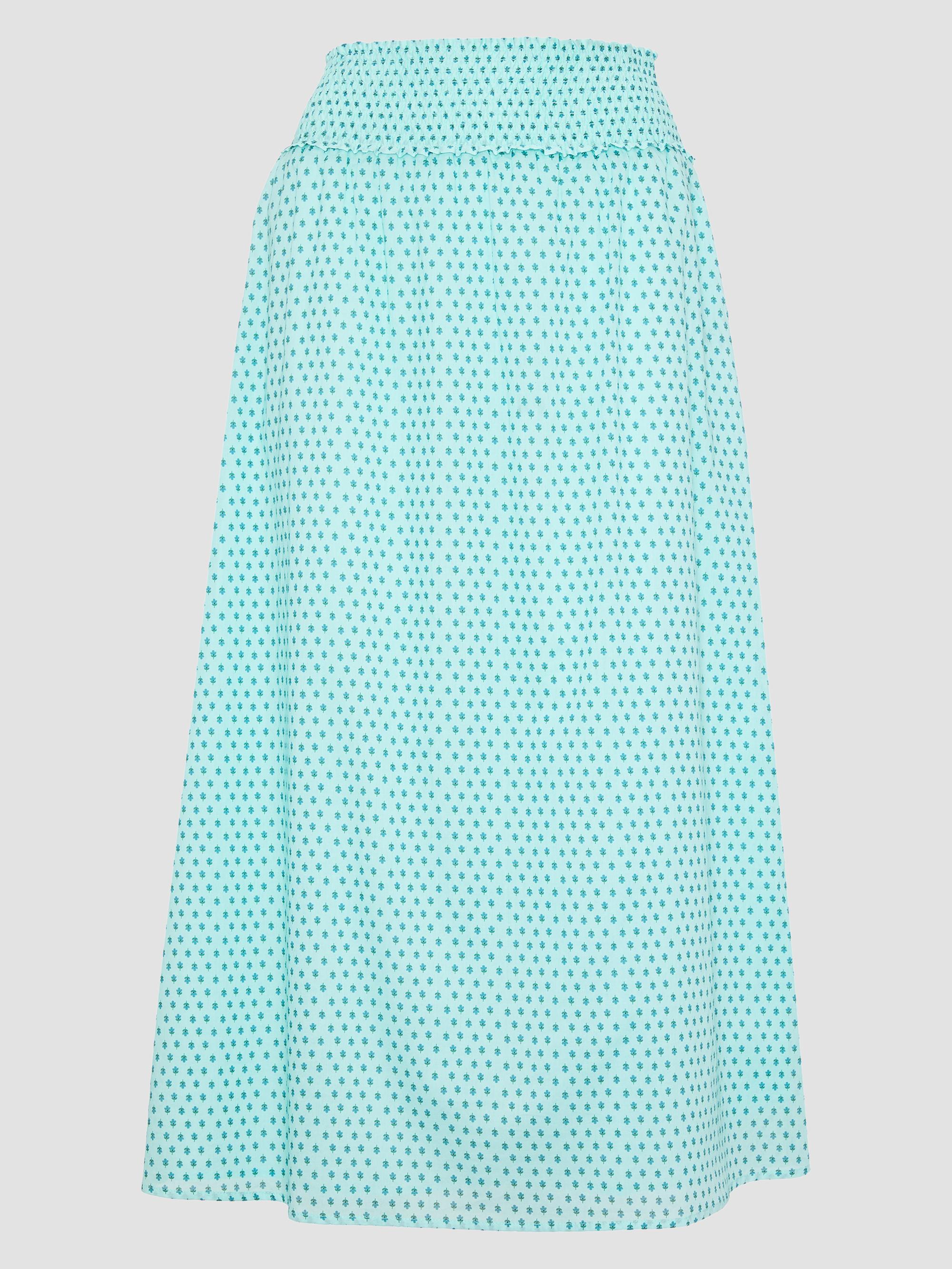 Hill House Home Women's The Delphine Nap Skirt - Teal Poppy Half Drop | Thumbnail 6