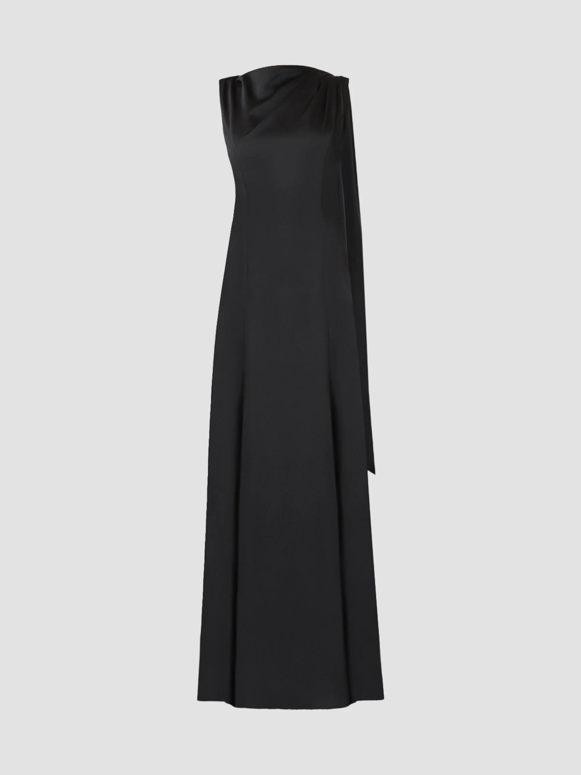 shoshanna black dress Verena Draped Midi-Dress Shoshanna brand