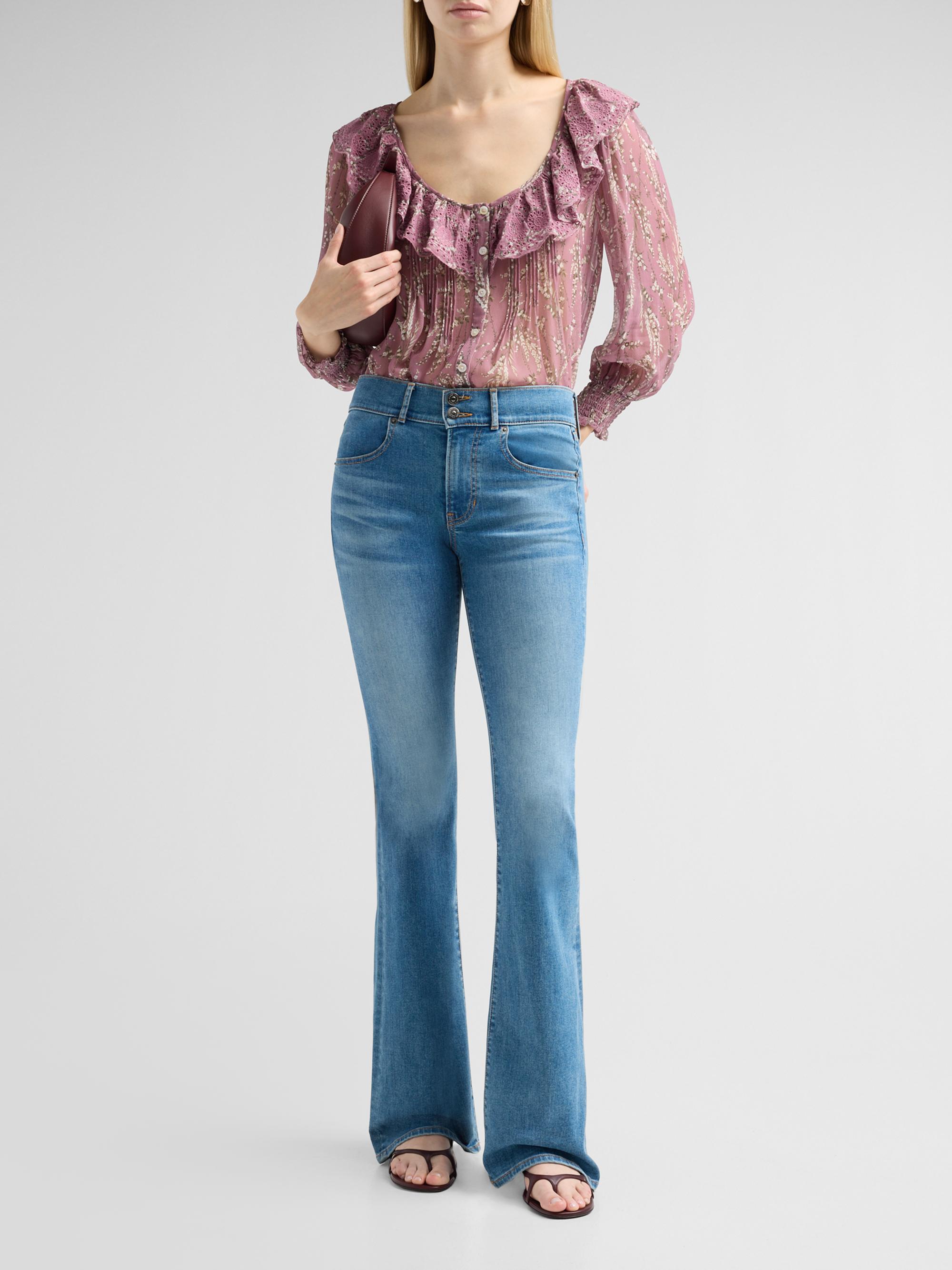 Veronica Beard Women's Beverly Mid-Rise Skinny Flare Jeans - Bandit Dust | Thumbnail 2