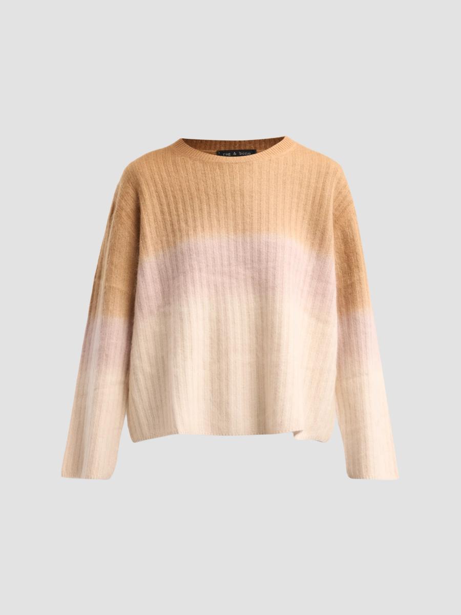 Rag & Bone Women's Jane Brushed Gradient Wool-cashmere Sweater In Camel Multi