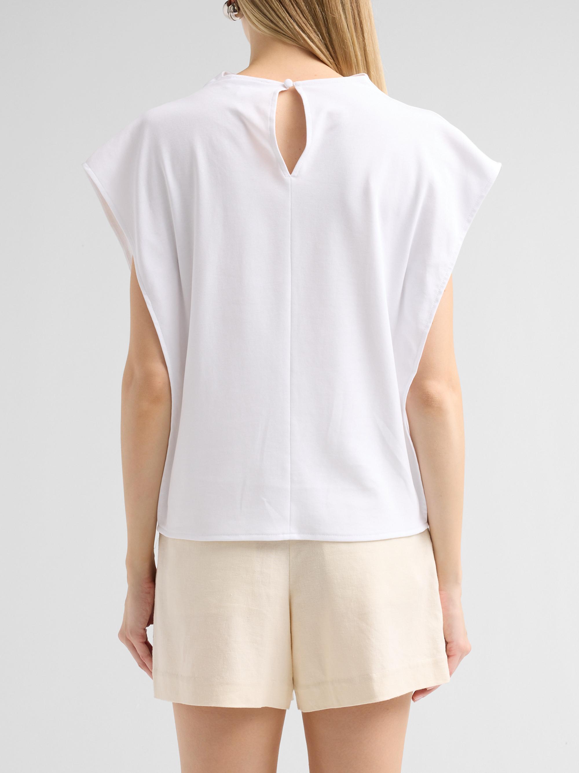 Tanya Taylor Women's Adrien Draped Top - Optic White | Thumbnail 3