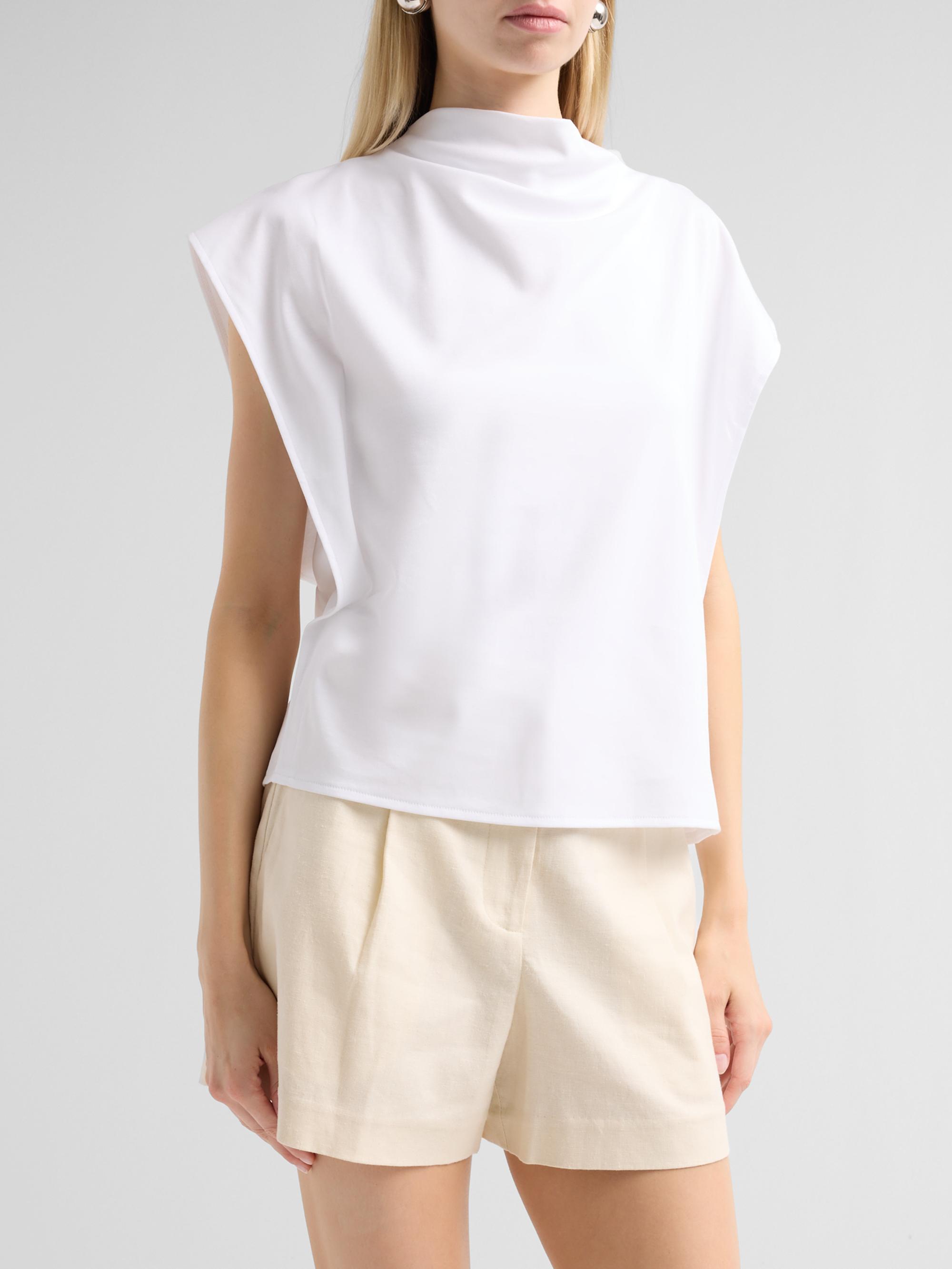 Tanya Taylor Women's Adrien Draped Top - Optic White | Thumbnail 4