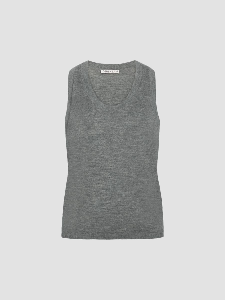 Derek Lam 10 Crosby Women's Grayson Mercerized Wool-cashmere Knit Tank In Thunder
