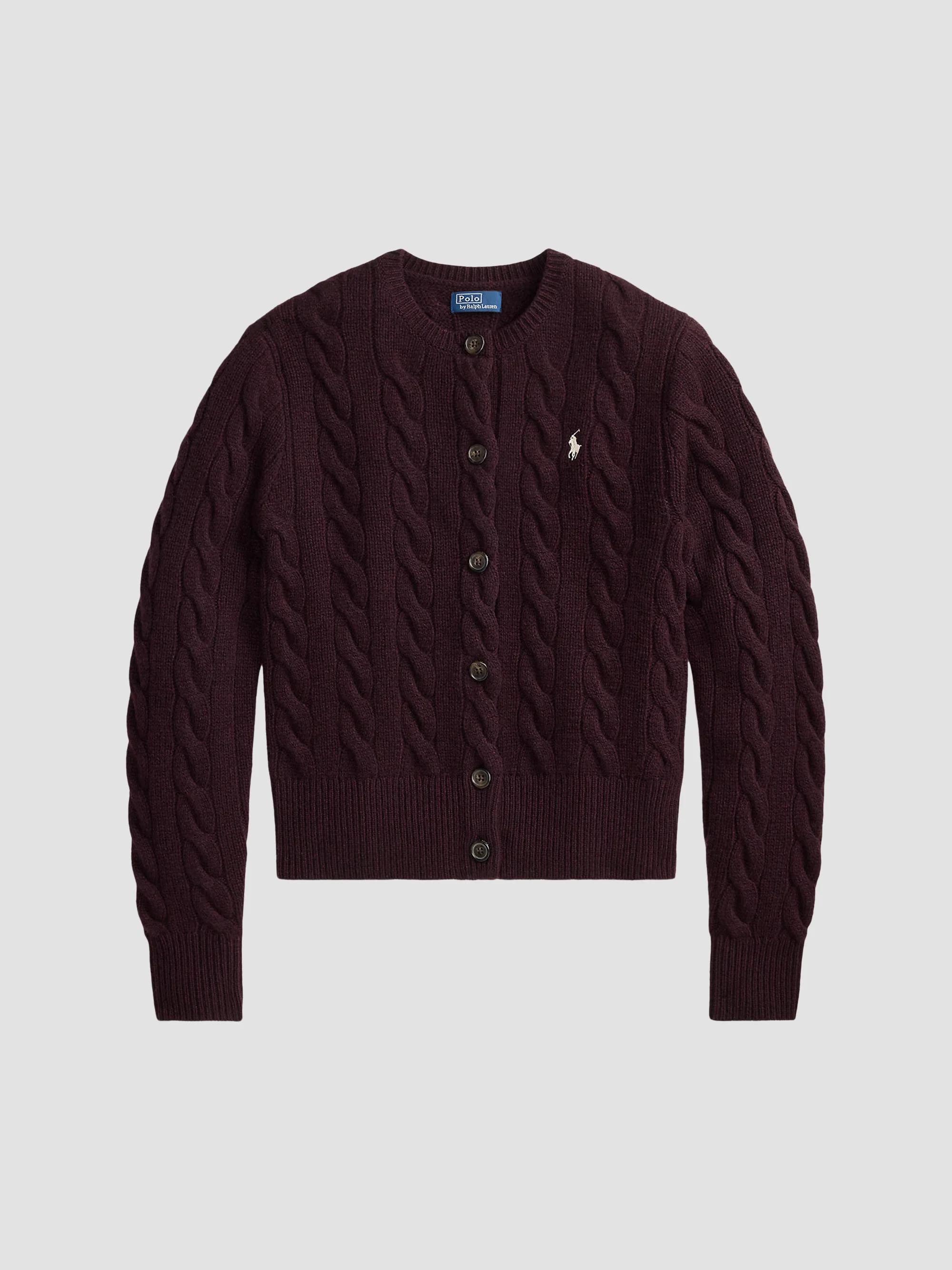 Polo Ralph Lauren Cable-Knit Stretch-Cotton Crop Cardigan | Saks