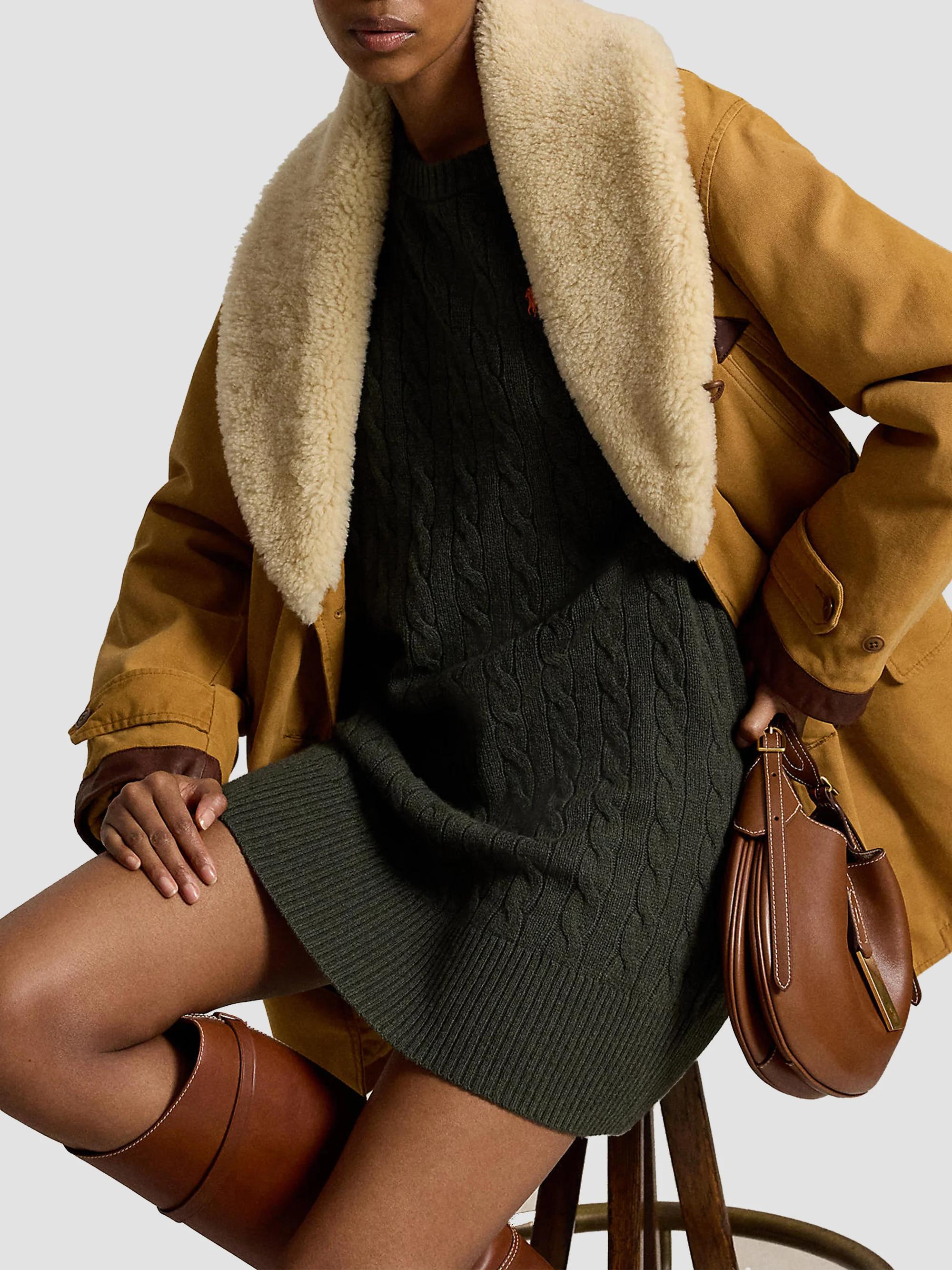 cable knit wool cashmere sweater dress Polo Ralph Lauren Cable-Knit Wool-Cashmere CC long dresses