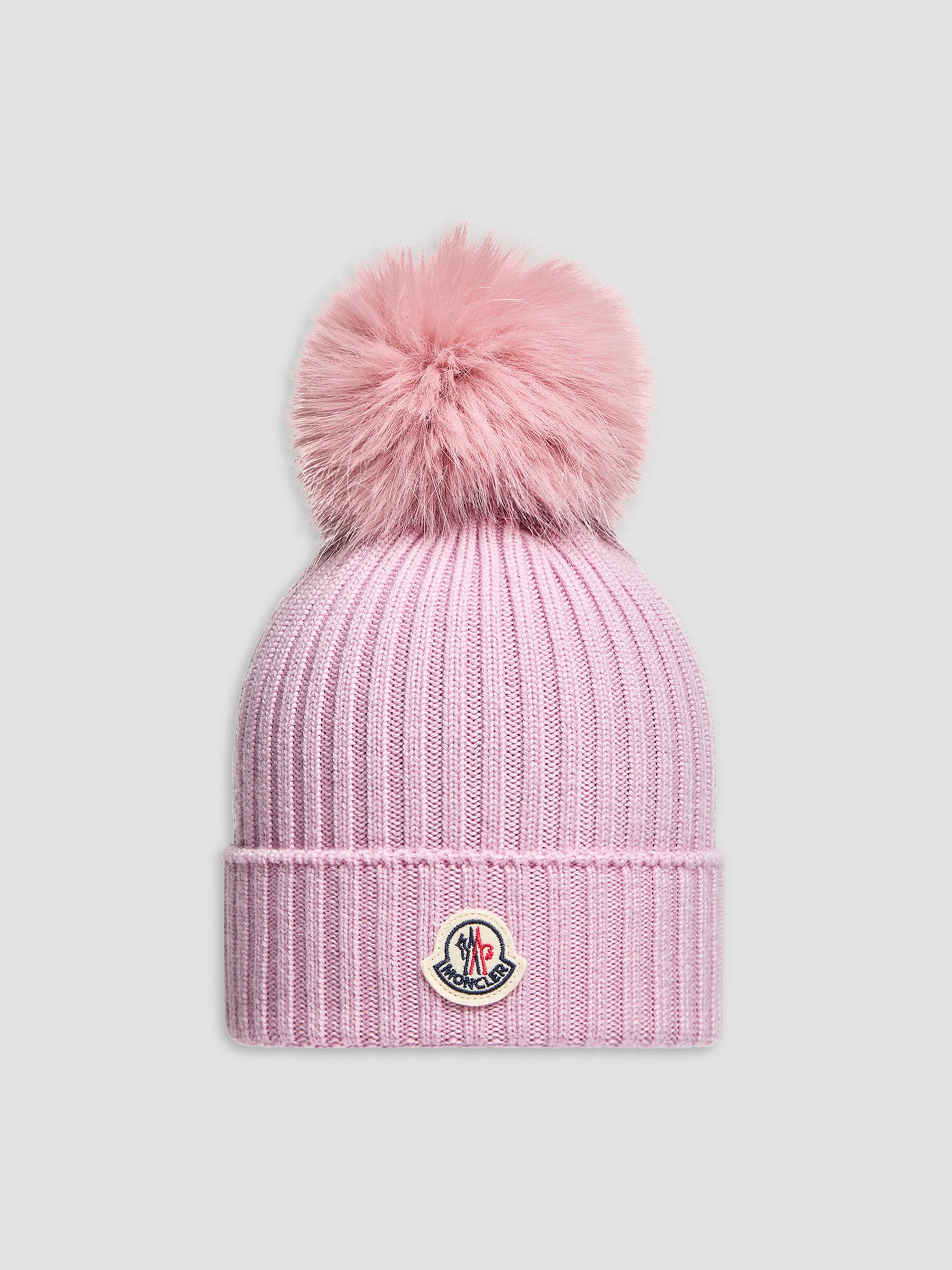 Moncler Little Girl's & Girl's Beanie Hat in Wool - Light Pink | Thumbnail 4