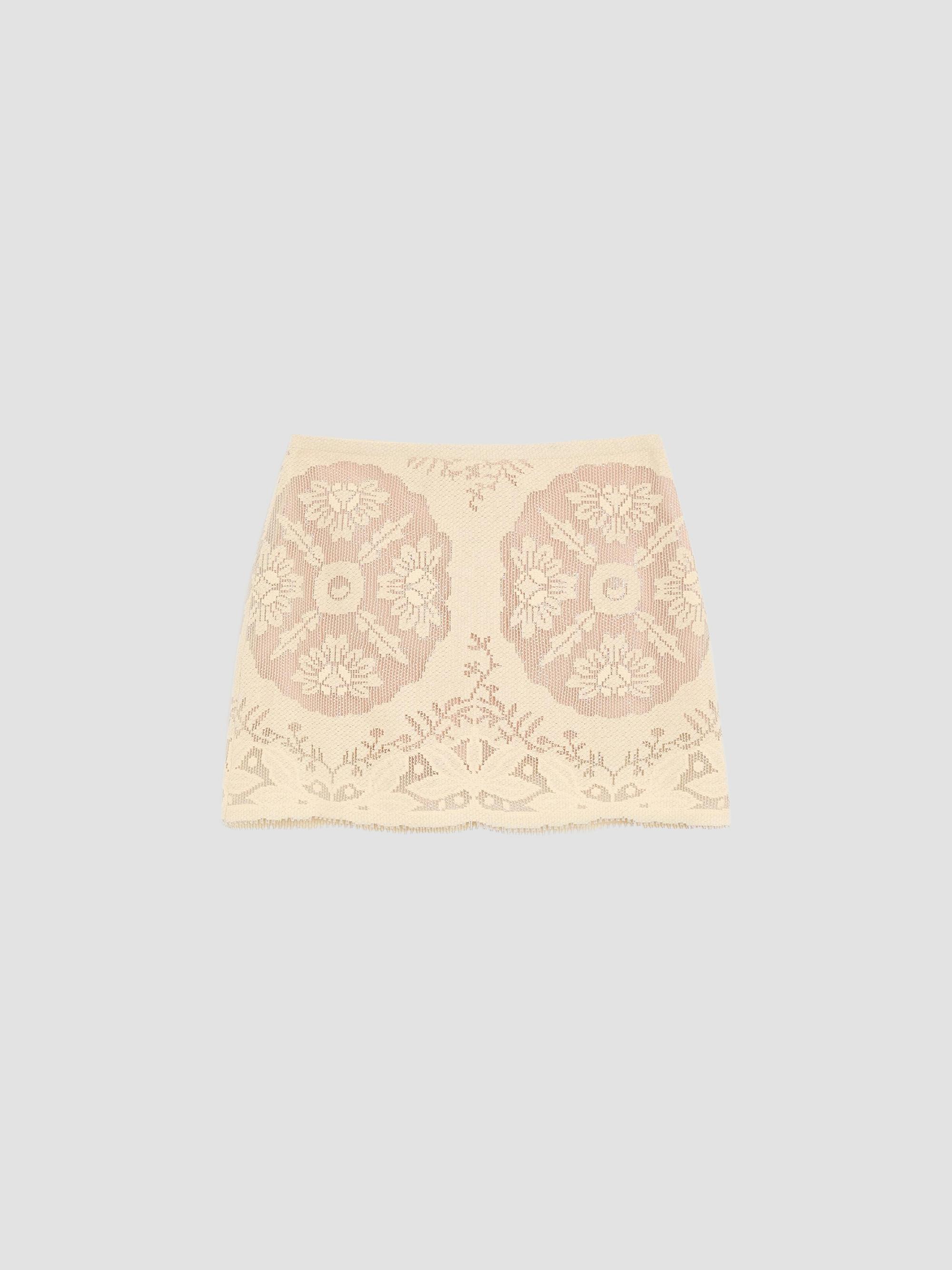 Valentino Garavani Women's Mini Skirt in Floral Stamp Blanket - Ecru | Thumbnail 7