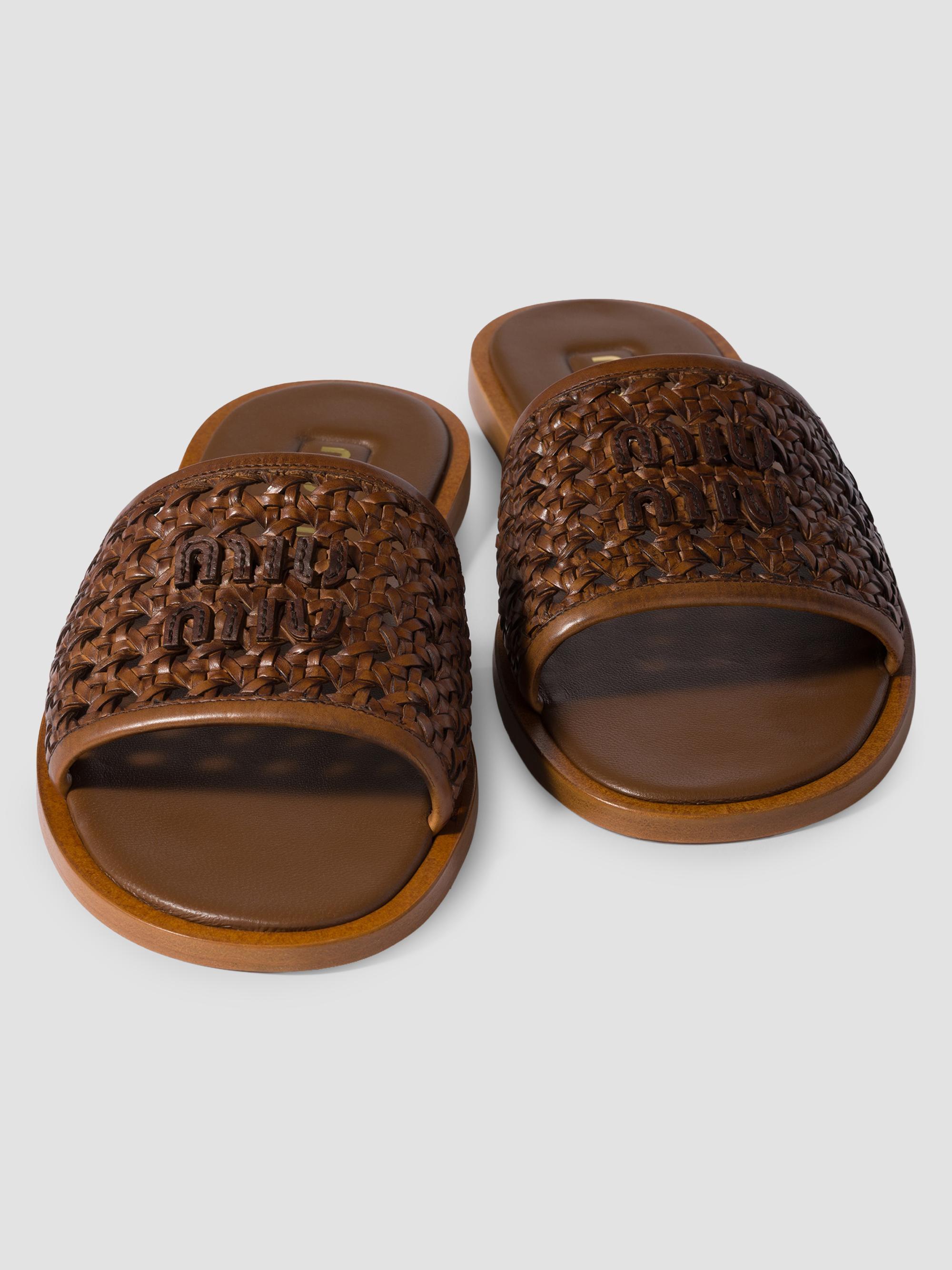 みなな　miumiu Miu Miu Woven Leather Slides | Saks Fifth Avenue