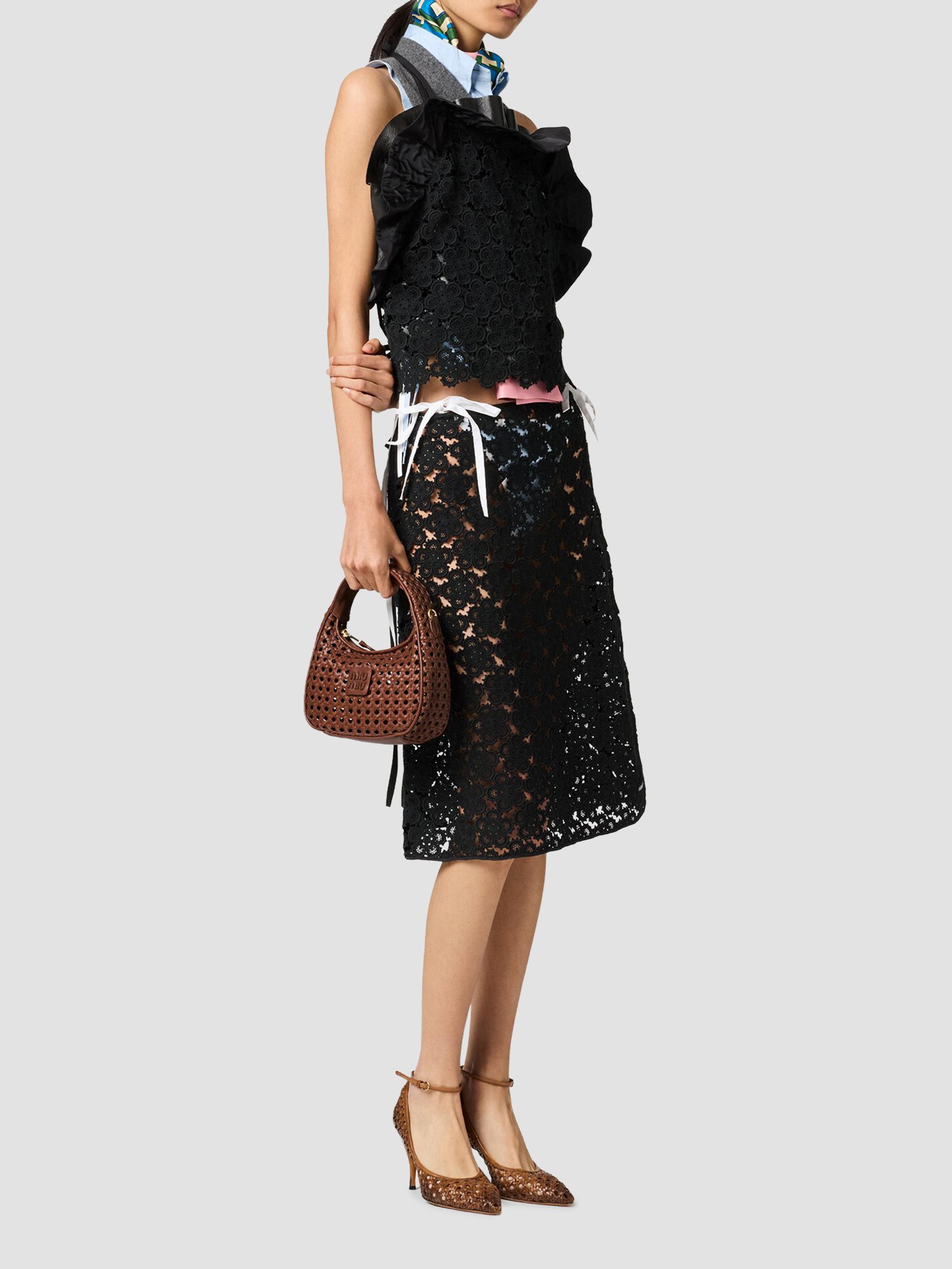 Miu Miu Wander Woven Leather Top Handle Bag | Saks Fifth Avenue