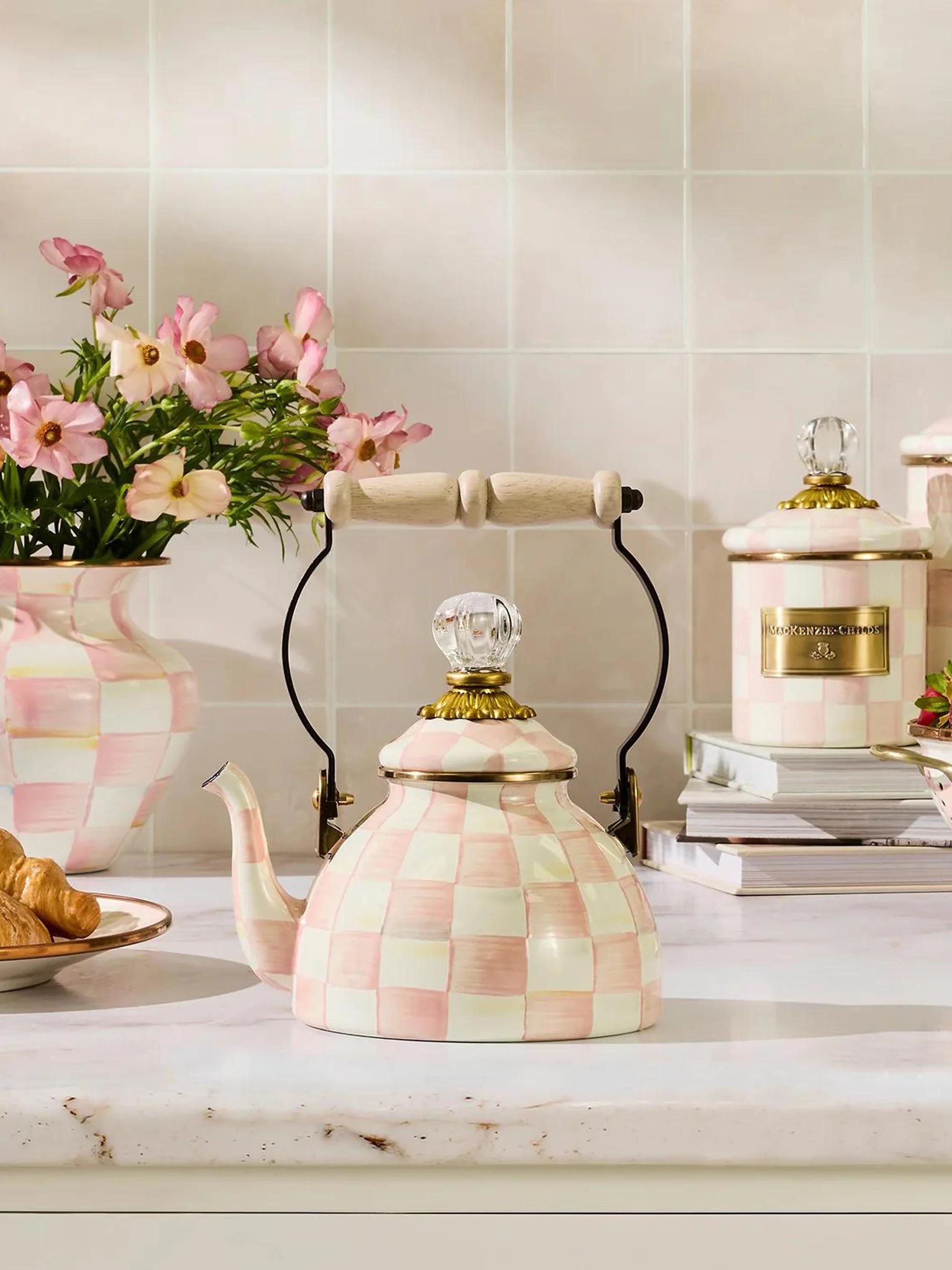 MacKenzie-Childs Rosy Check Kettle/1 Qt. | Saks Fifth Avenue