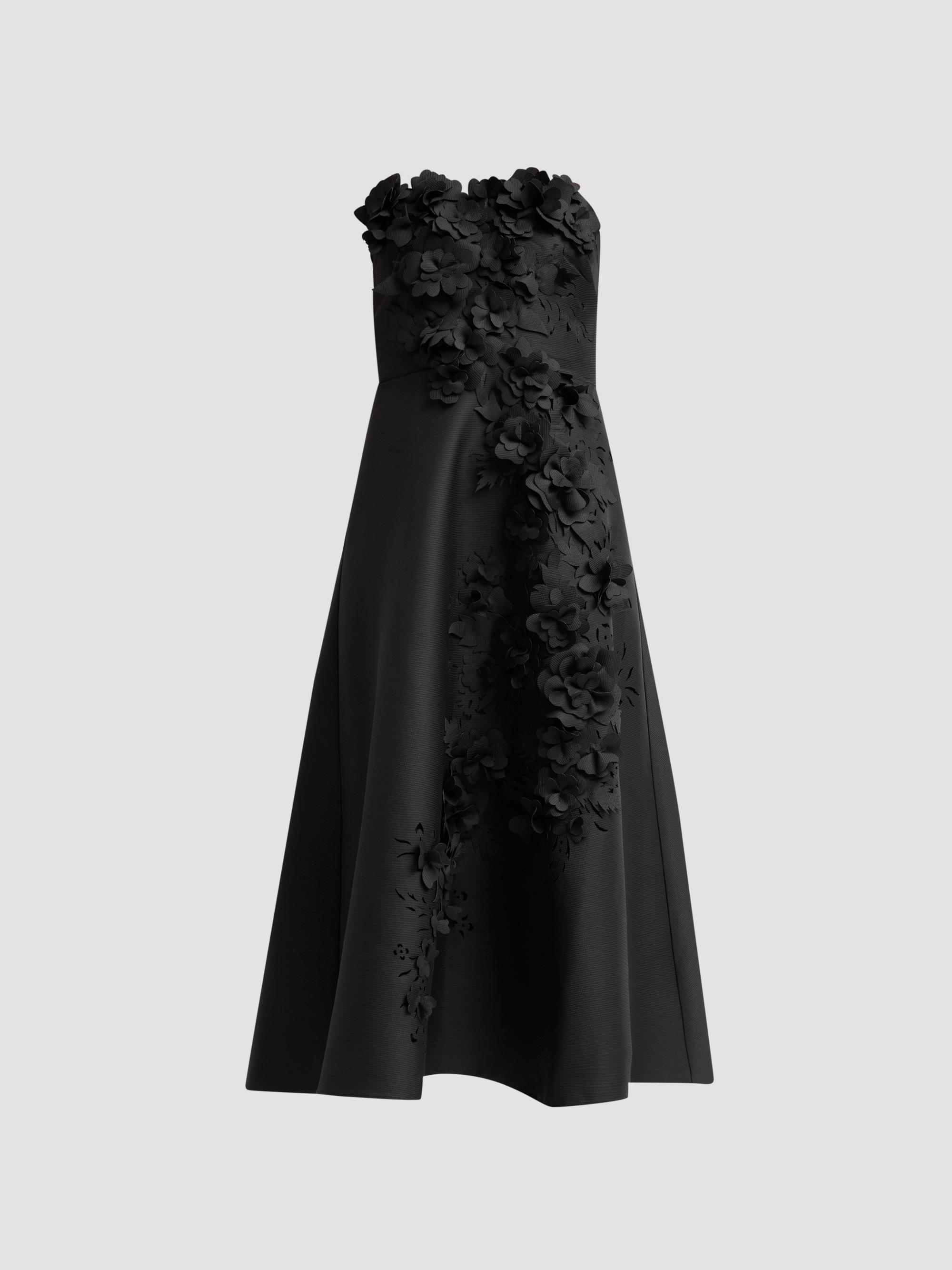 badgley mischka strapless lace cocktail dress Floral Applique LifestyleWedding Size:US14 - Preorder A-Line Off Shoulder Satin Applique dress this Badgley Mischka cocktail