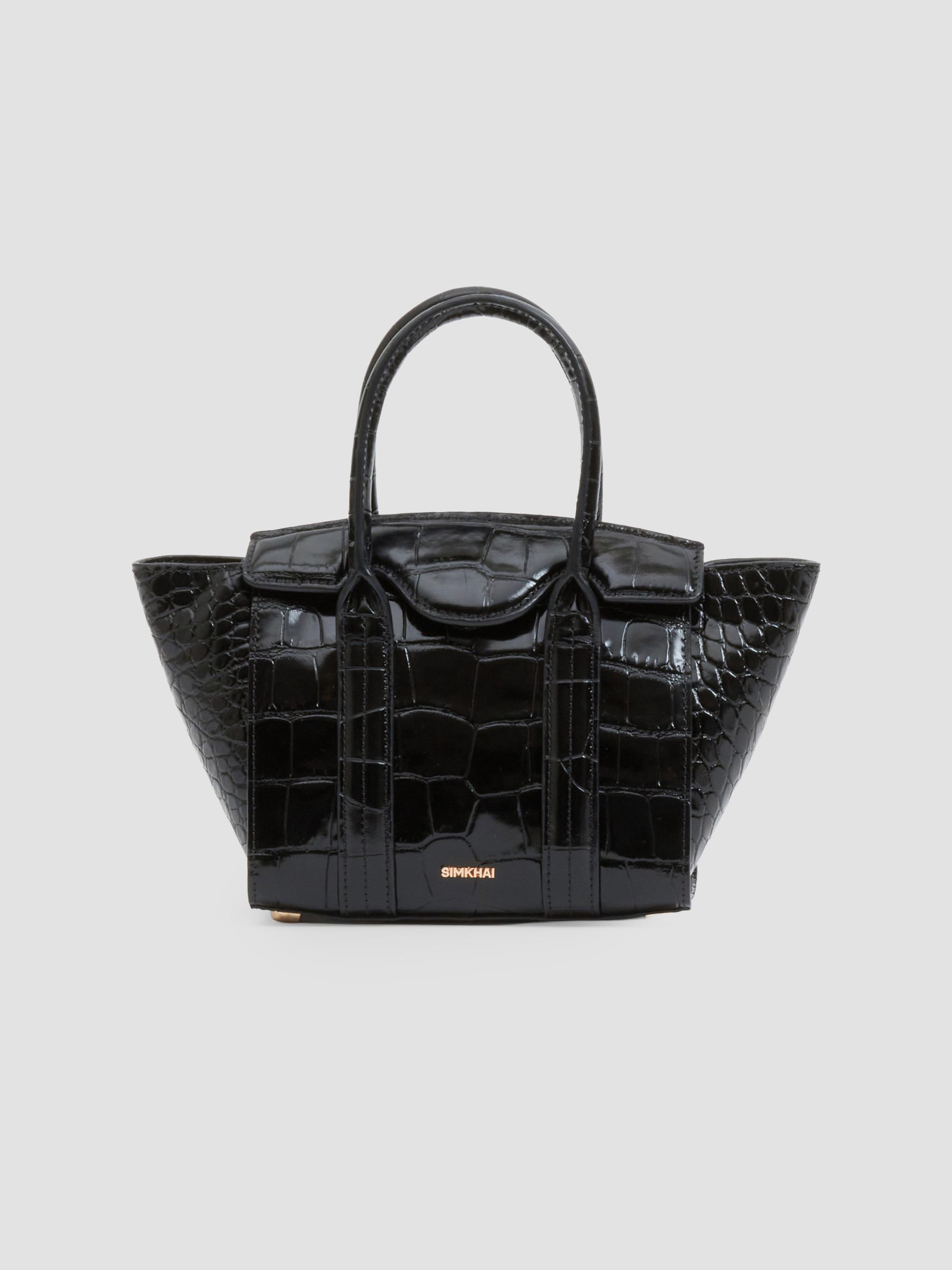 Brandon Blackwood Kendrick Croc-Embossed Leather Top Handle Bag