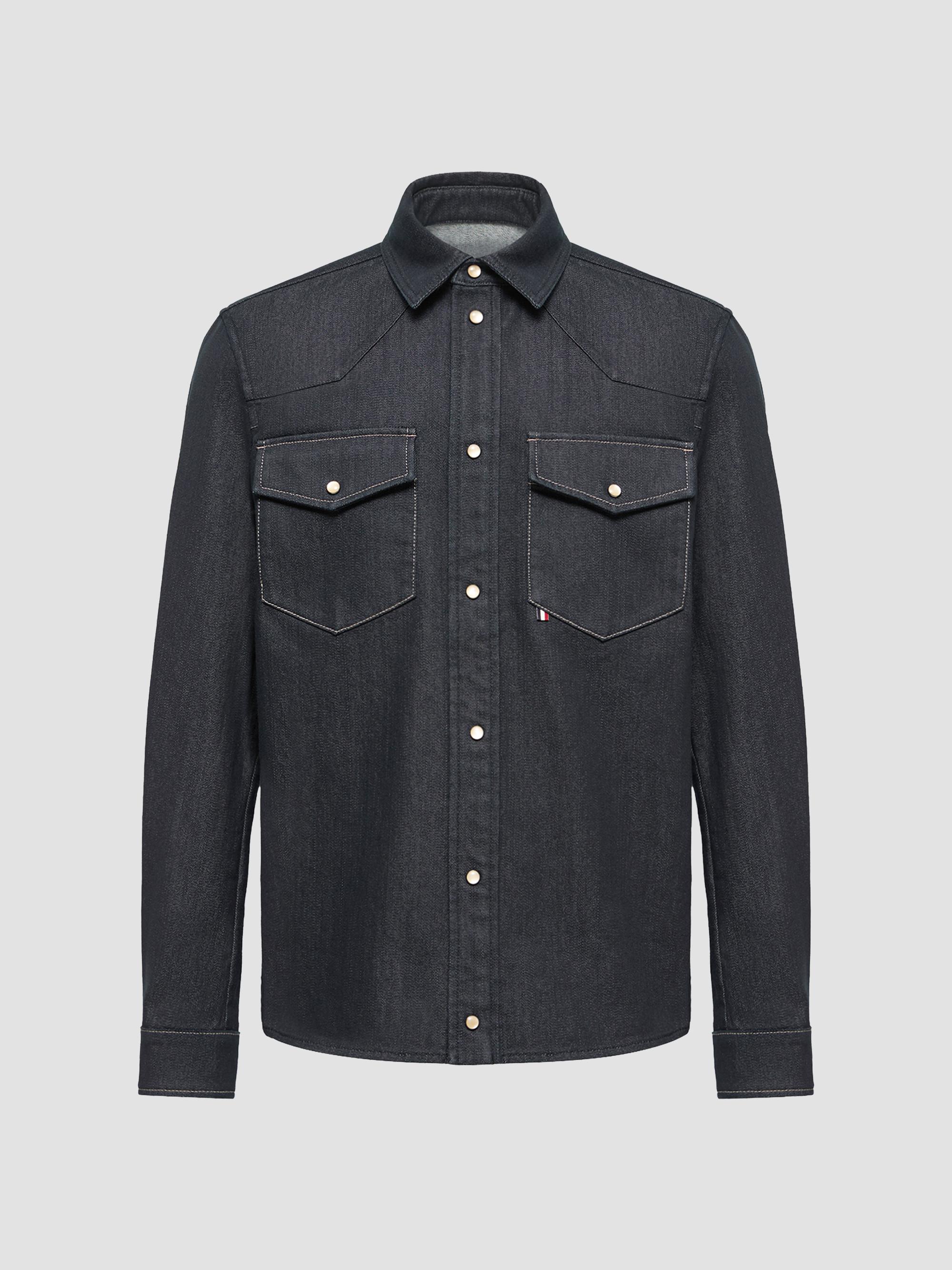 Moncler Men's Shirt in Denim - Denim | Thumbnail 5