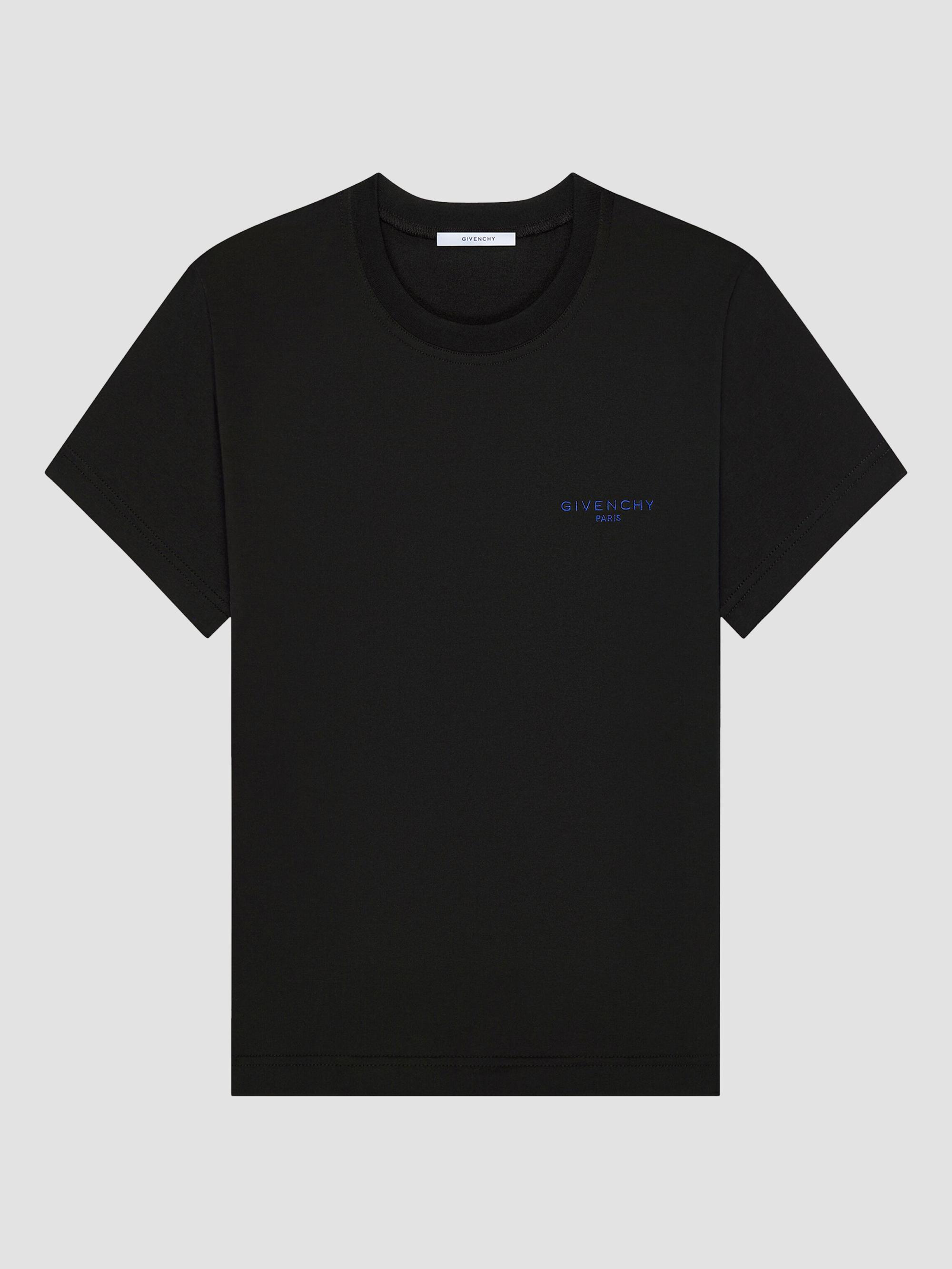 Givenchy Women's Slim T-Shirt in Cotton with Embroidery - Black | Thumbnail 4