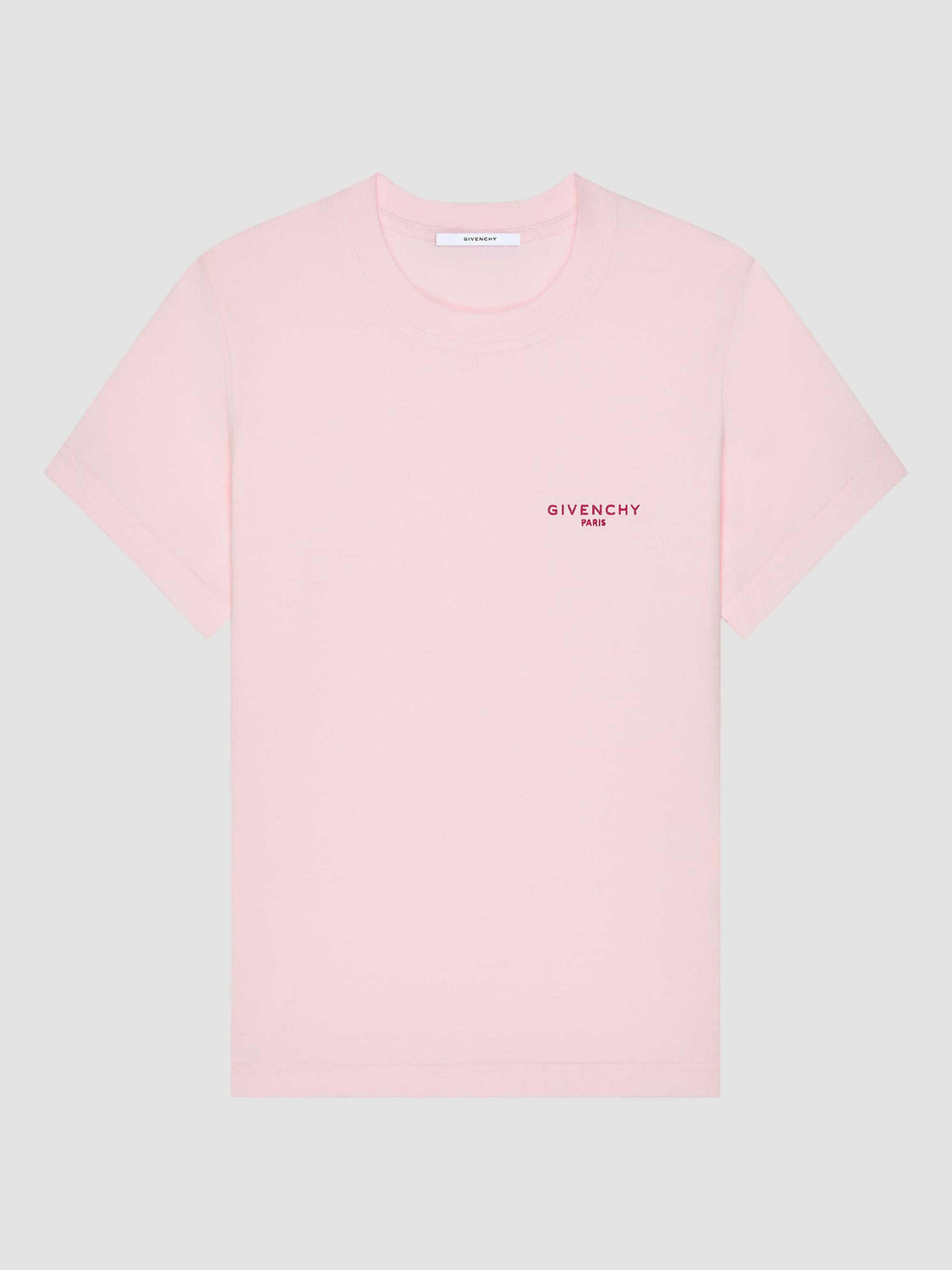 Givenchy Women's Slim T-Shirt in Cotton with Embroidery - Light Pink | Thumbnail 4