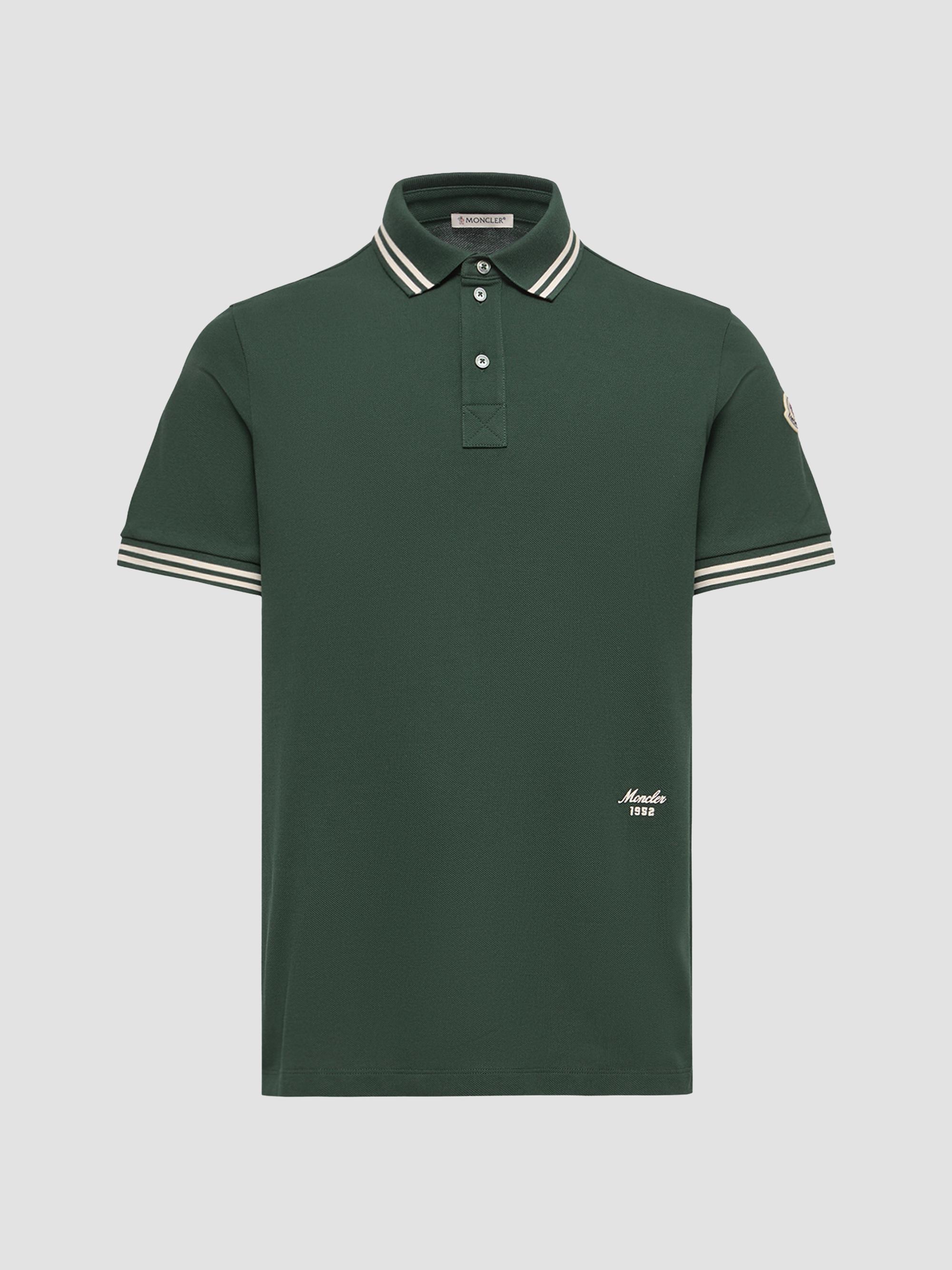 Moncler Men's Polo Shirt in Cotton Piquet - Dark Green | Thumbnail 5