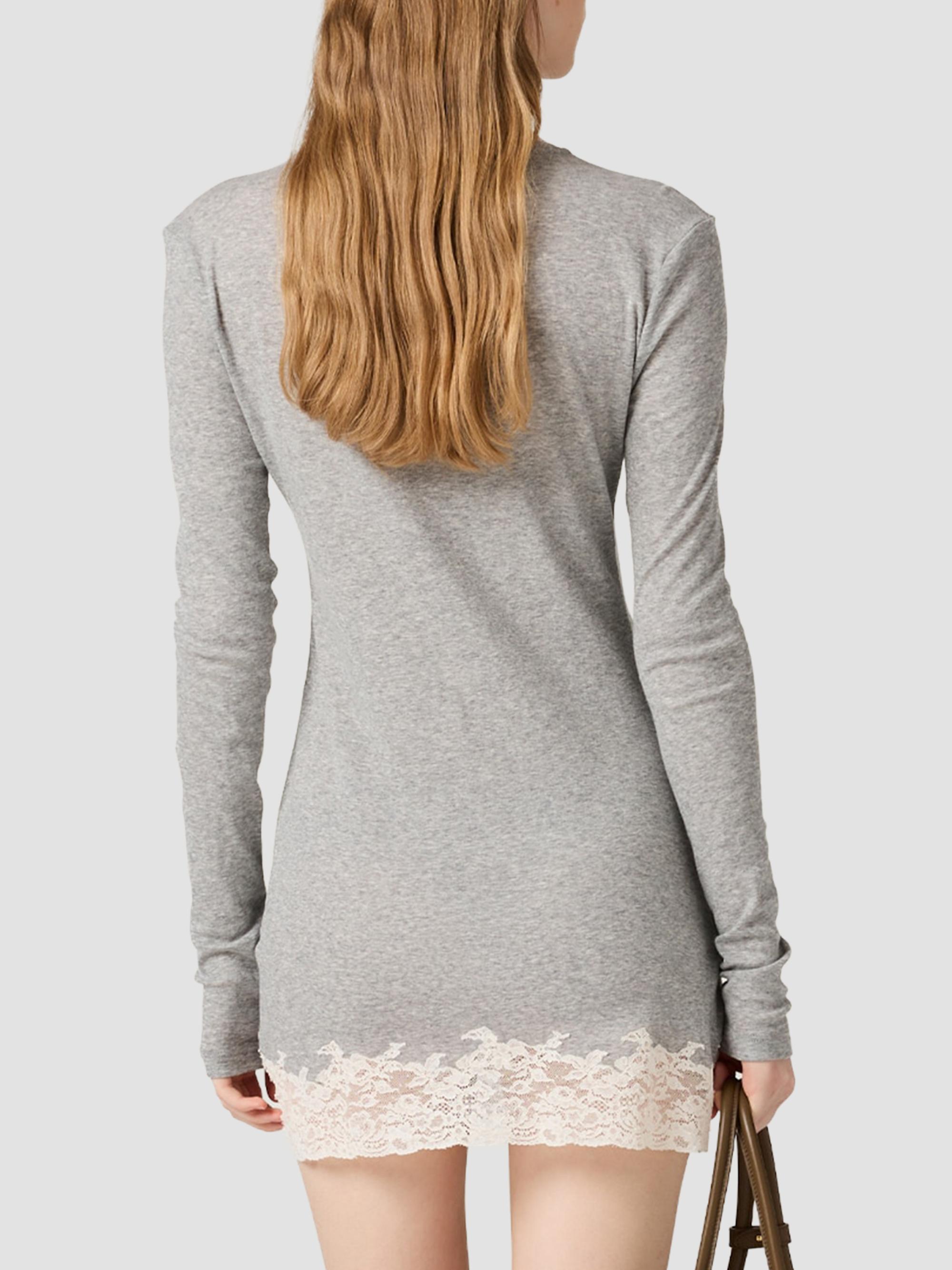 miu miu lace dress Miu Miu Cotton And Lace Dress | White