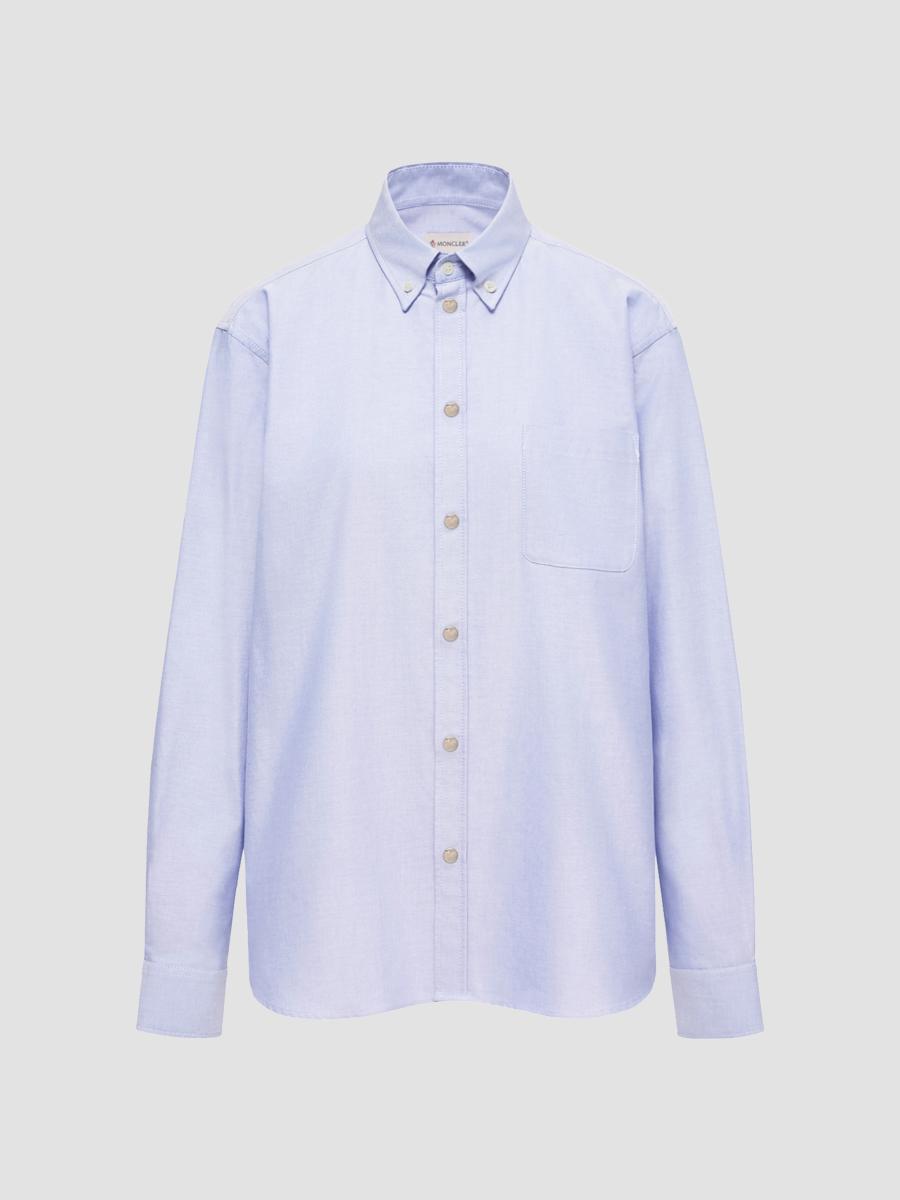 Moncler Men's Shirt In Cotton In Blue
