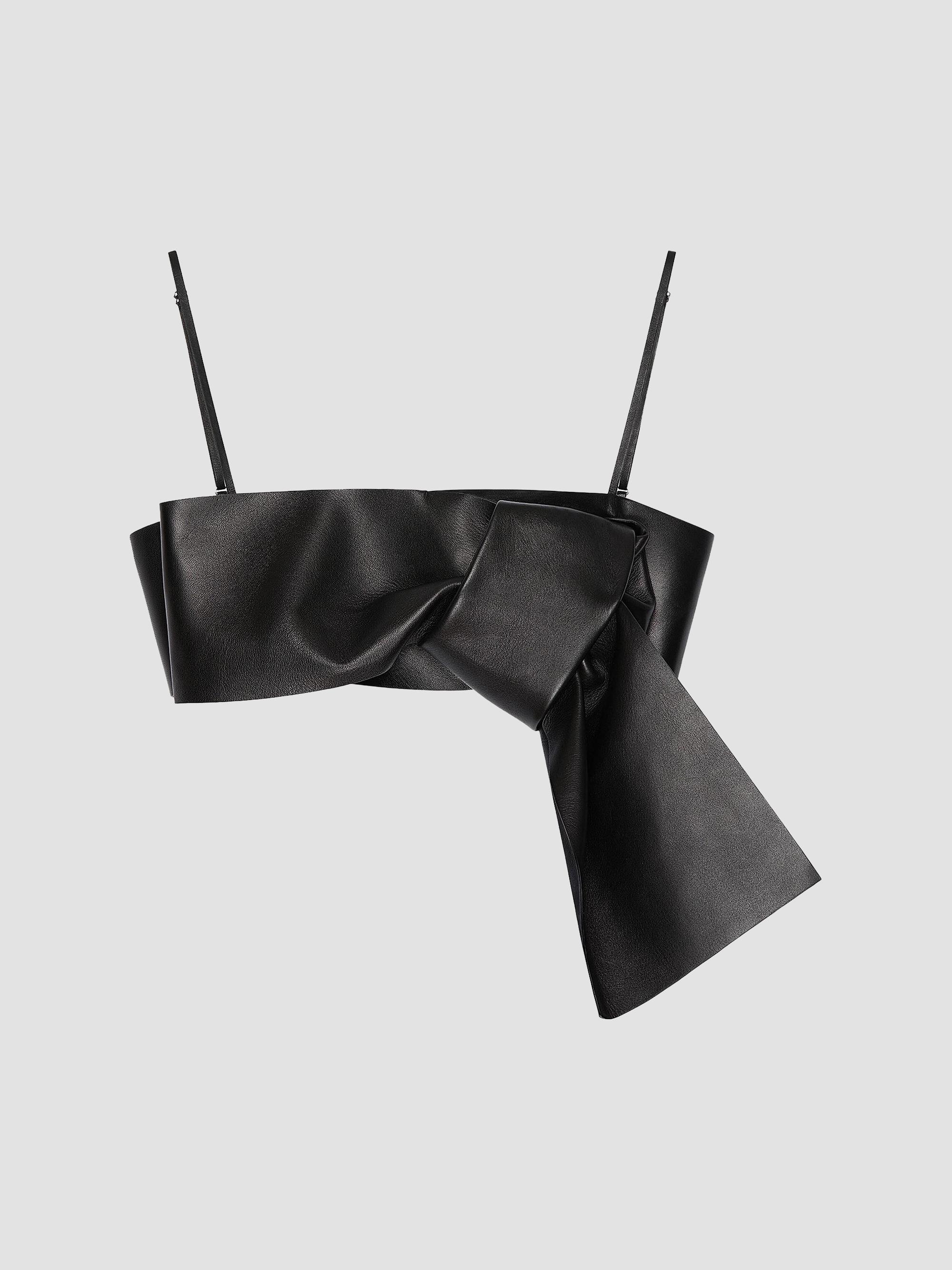 Givenchy Women's Bra Top in Leather with Bow - Black | Thumbnail 5