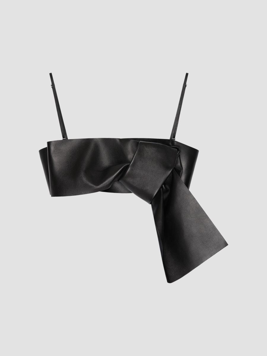Givenchy Women's Bra Top In Leather With Bow In Black