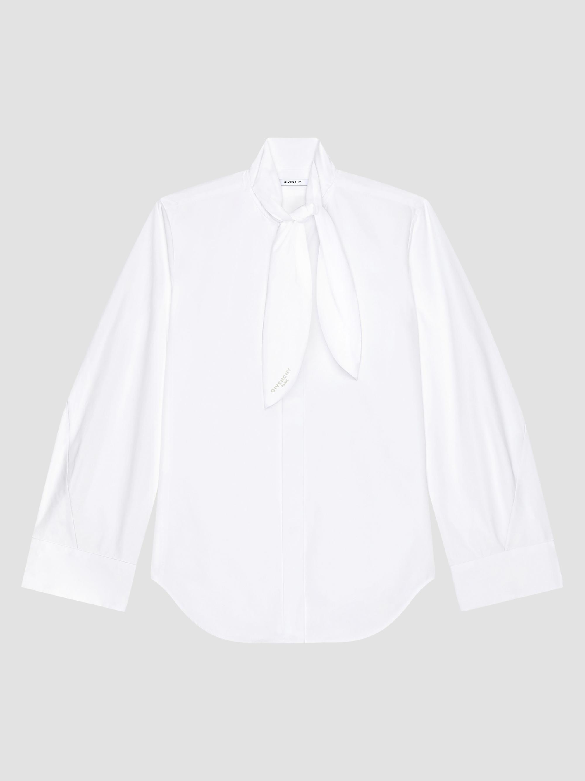 Givenchy Women's Cocoon Shirt in Poplin with Bow - White | Thumbnail 5