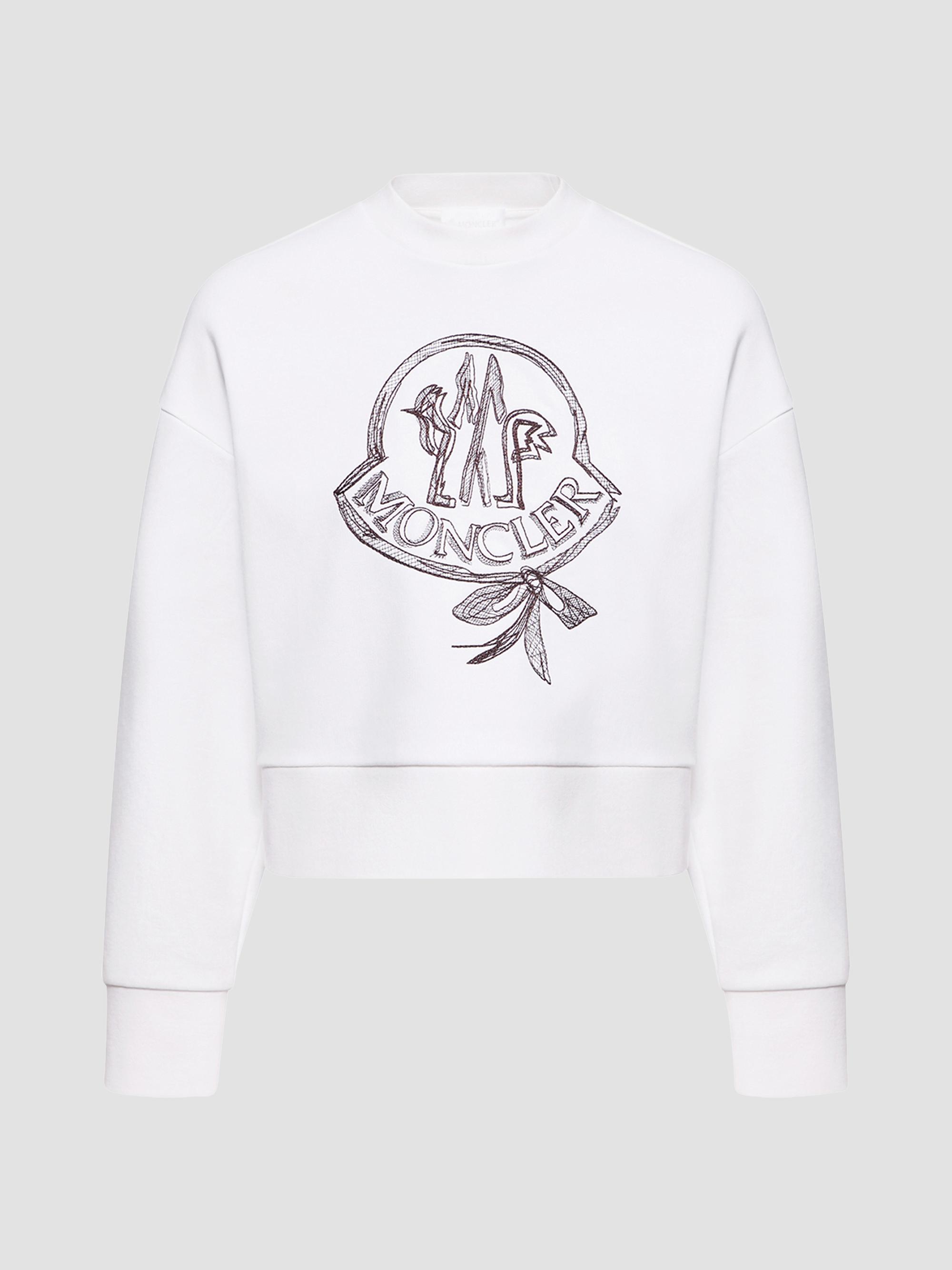 Moncler Women's Sweatshirt in Cotton - White | Thumbnail 5