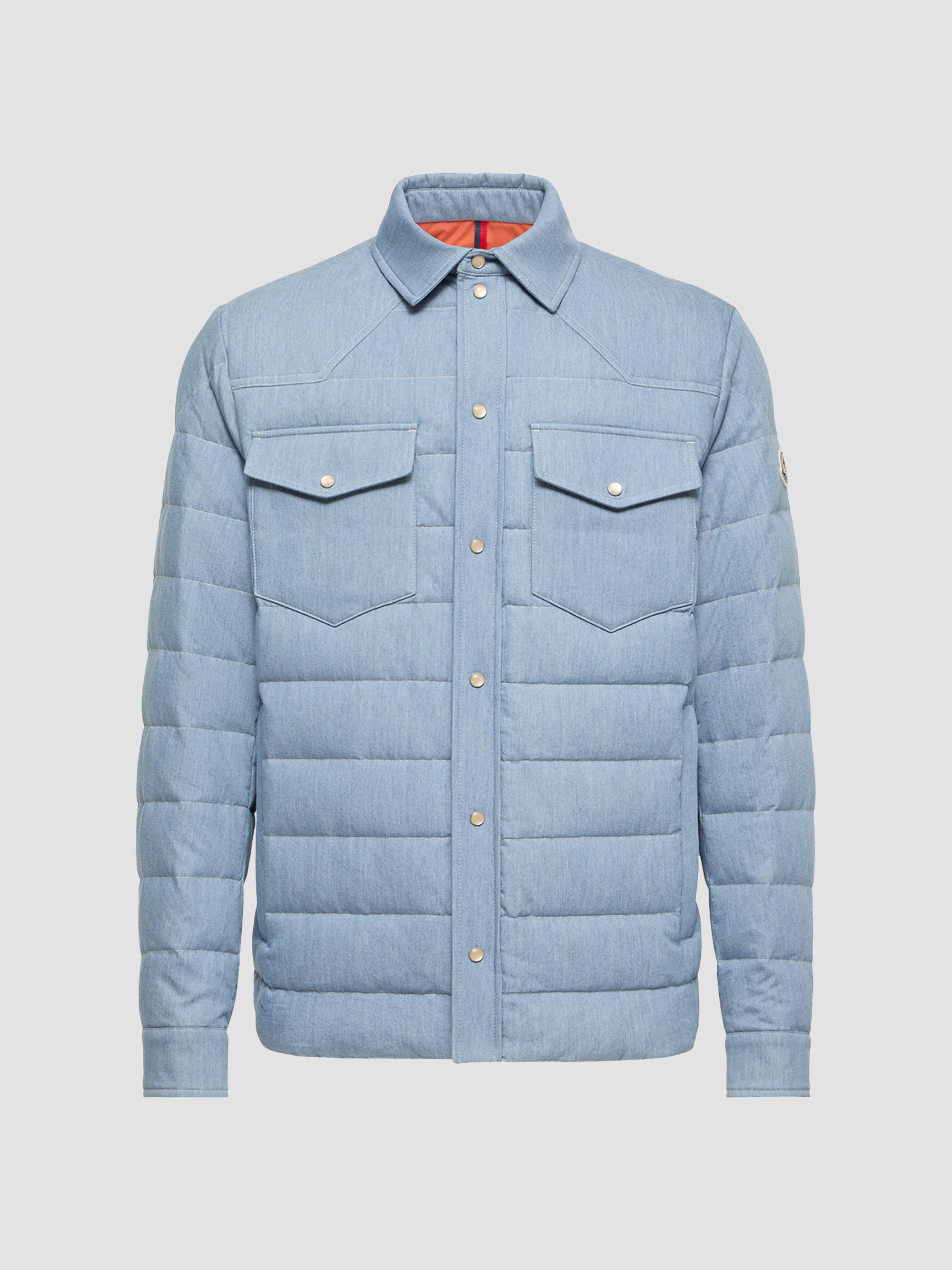 Moncler Men's Tiriol Puffer Shacket in Denim - Light Blue | Thumbnail 5
