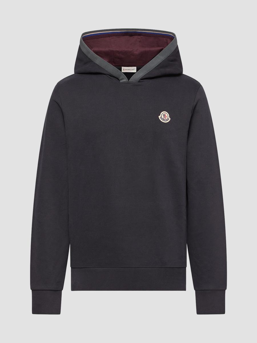 Moncler Men's Hoodie In Cotton In Blue
