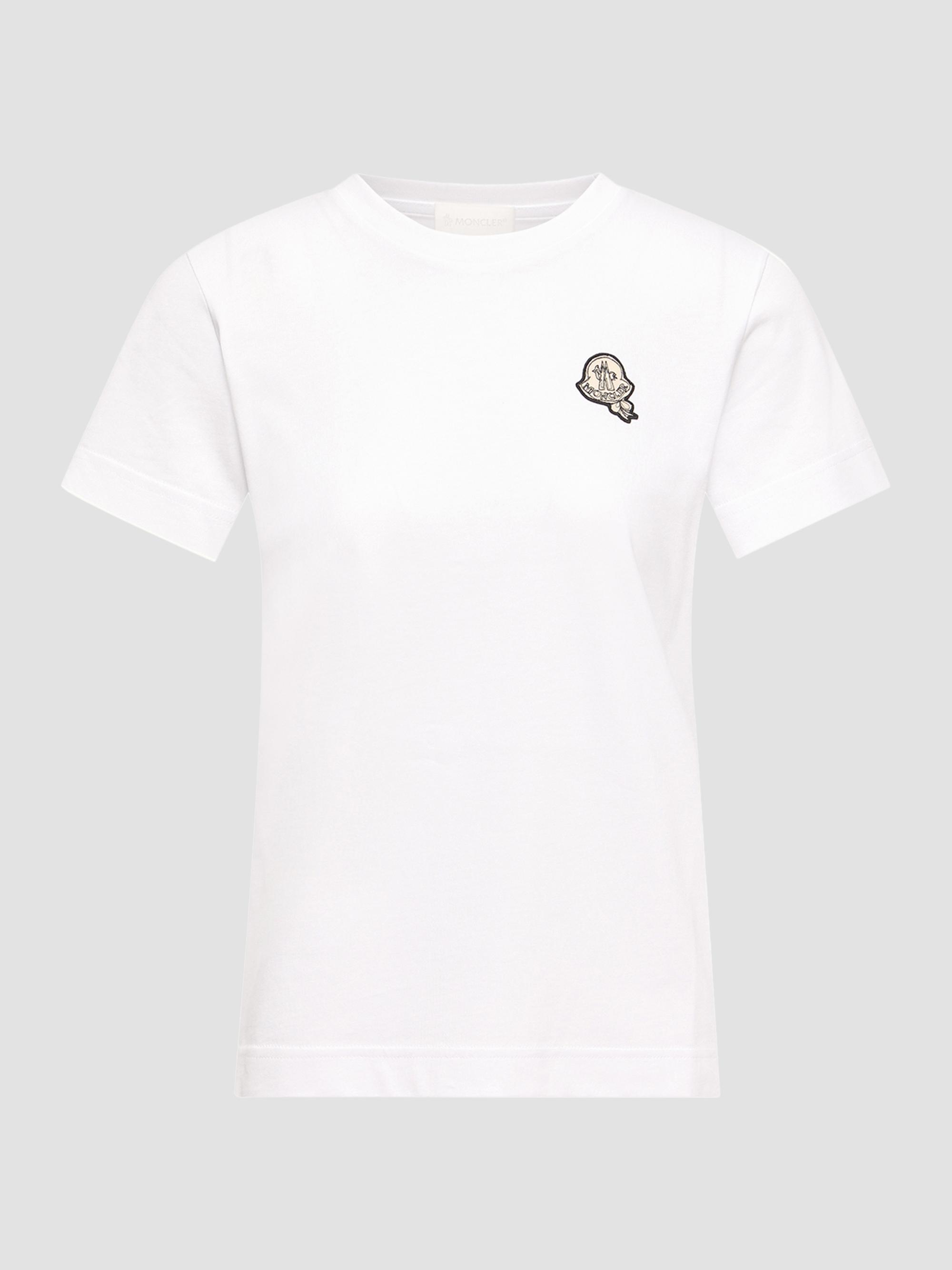 Moncler Women's Crew Neck T-Shirt in Cotton - White | Thumbnail 5
