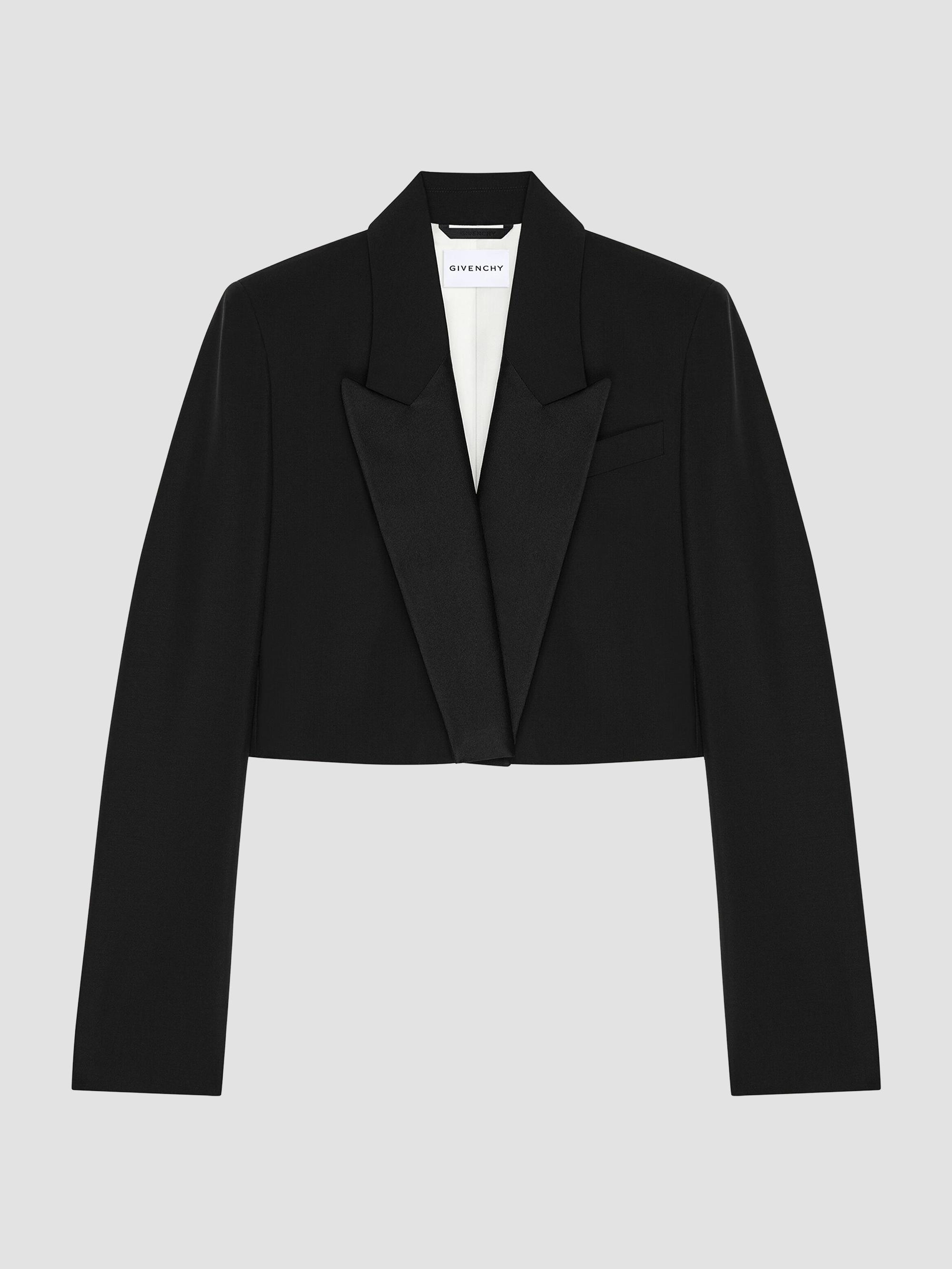 Givenchy Women's Cropped Jacket in Wool and Mohair - Black | Thumbnail 5