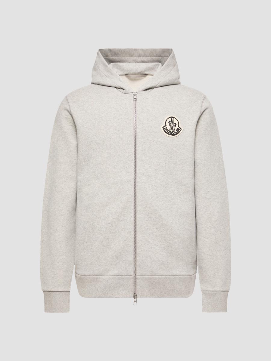 Moncler Men's Hoodie In Cotton In Gray
