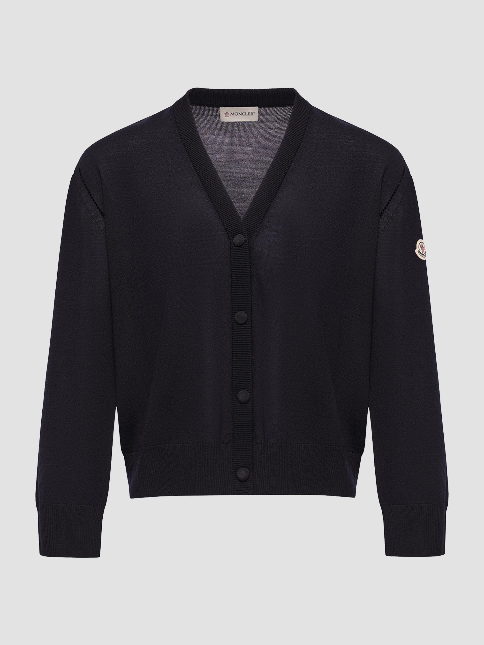 Miu Miu Cashmere Cardigan with Embroidered Poplin Collar | Saks