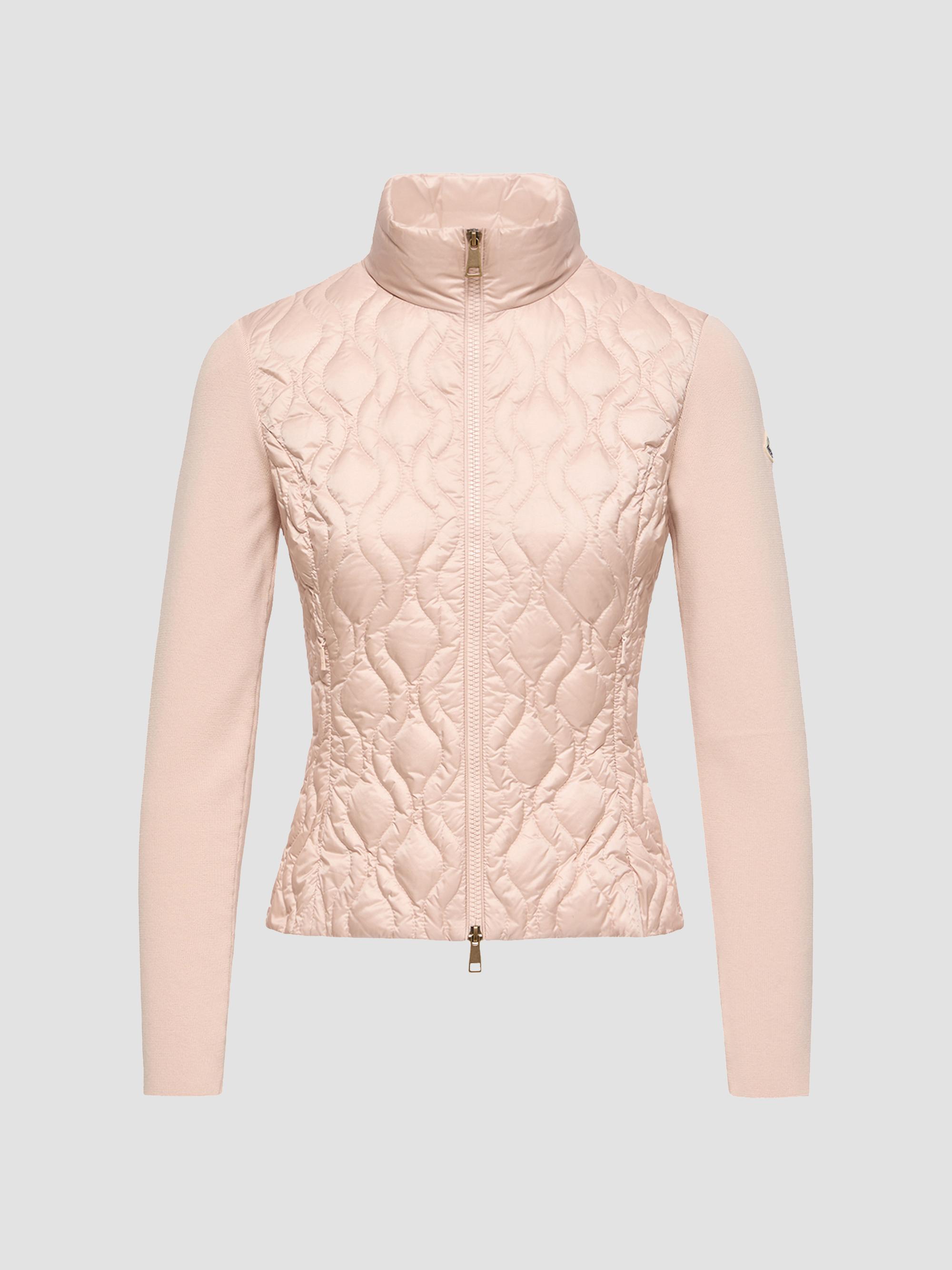 Moncler Women's Down-Filled Cardigan in Cotton - Pink | Thumbnail 5
